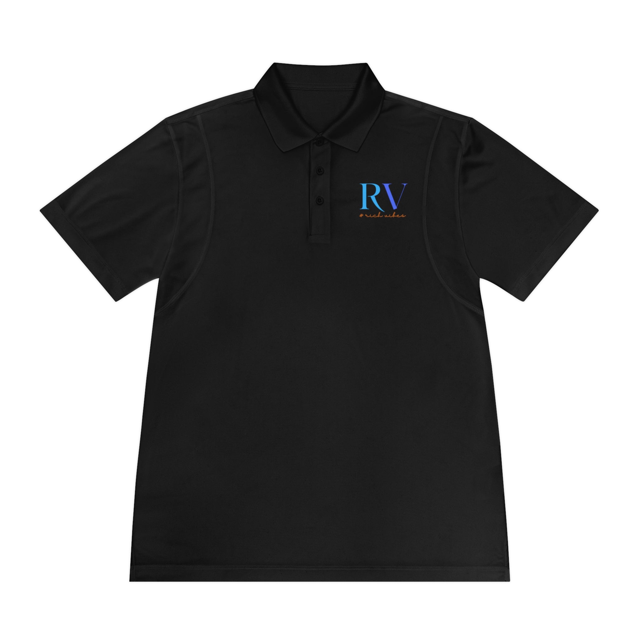 Rich Vibes Palm Tree RV Back Logo 2.0 - Men's Sport Polo Shirt