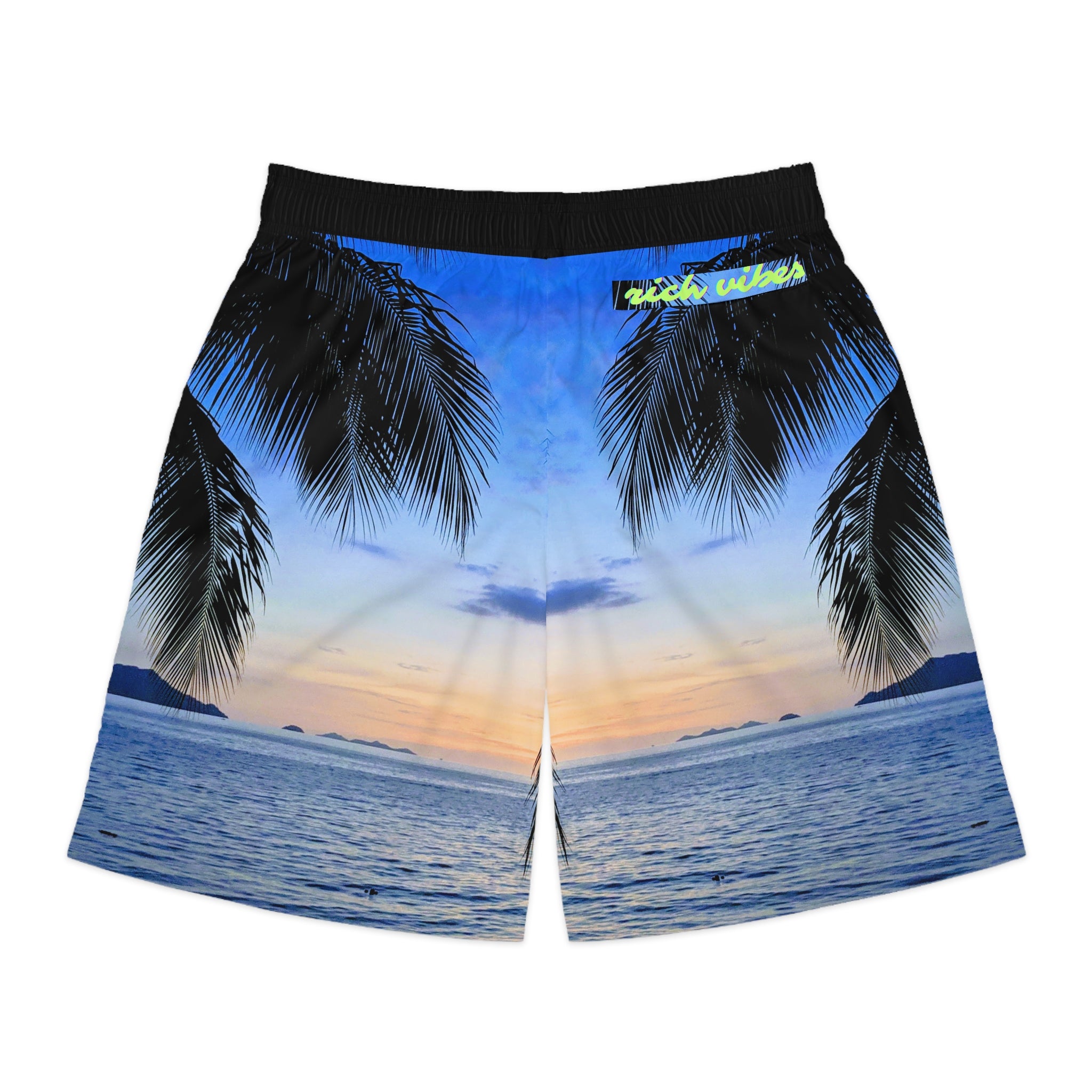 Rich Vibes Volt Blue Sky Sunset - Men's Jogger Shorts (AOP)Black