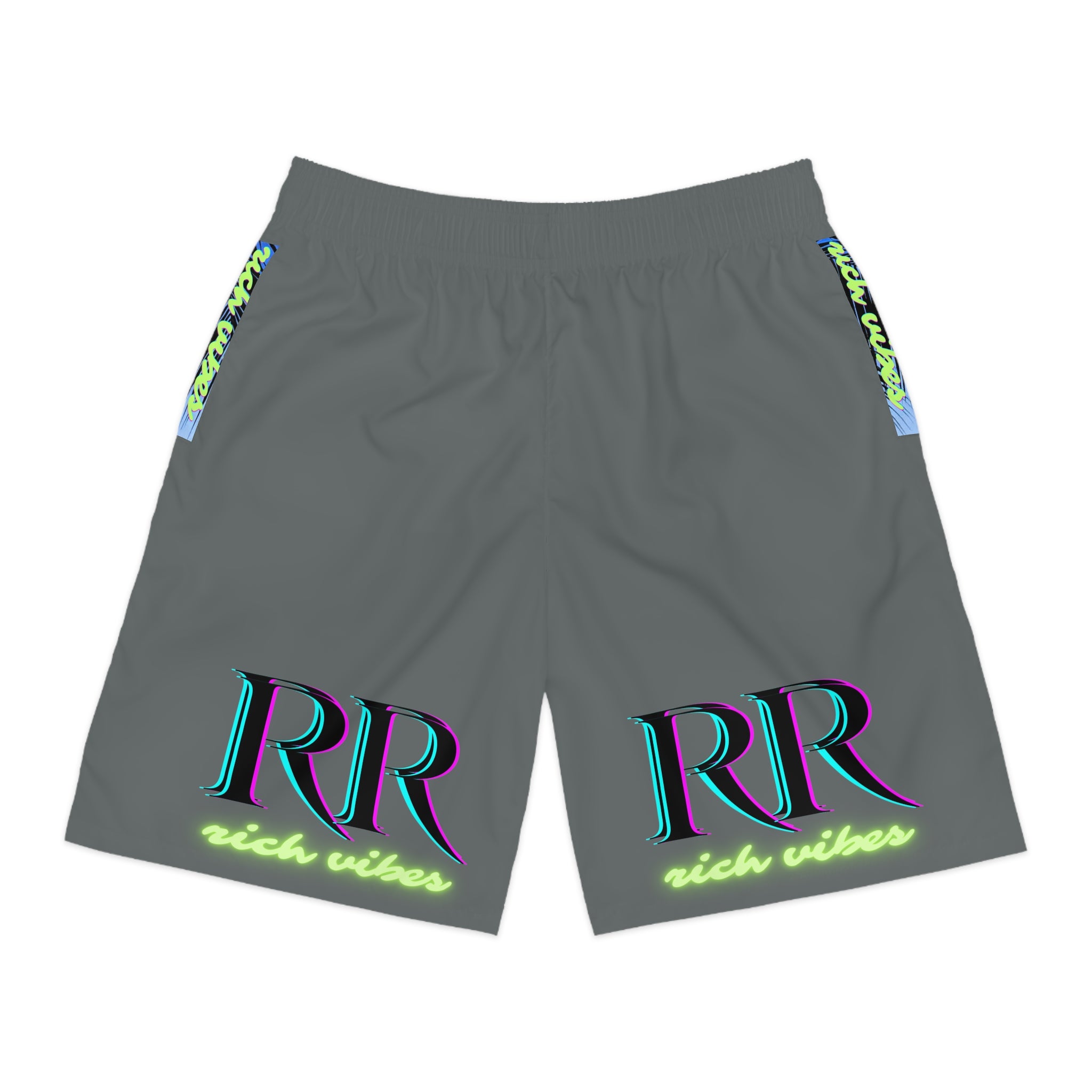 Rich Vibes Volt RR Blue Sky Stripe - Men's Jogger Shorts (AOP)Grey