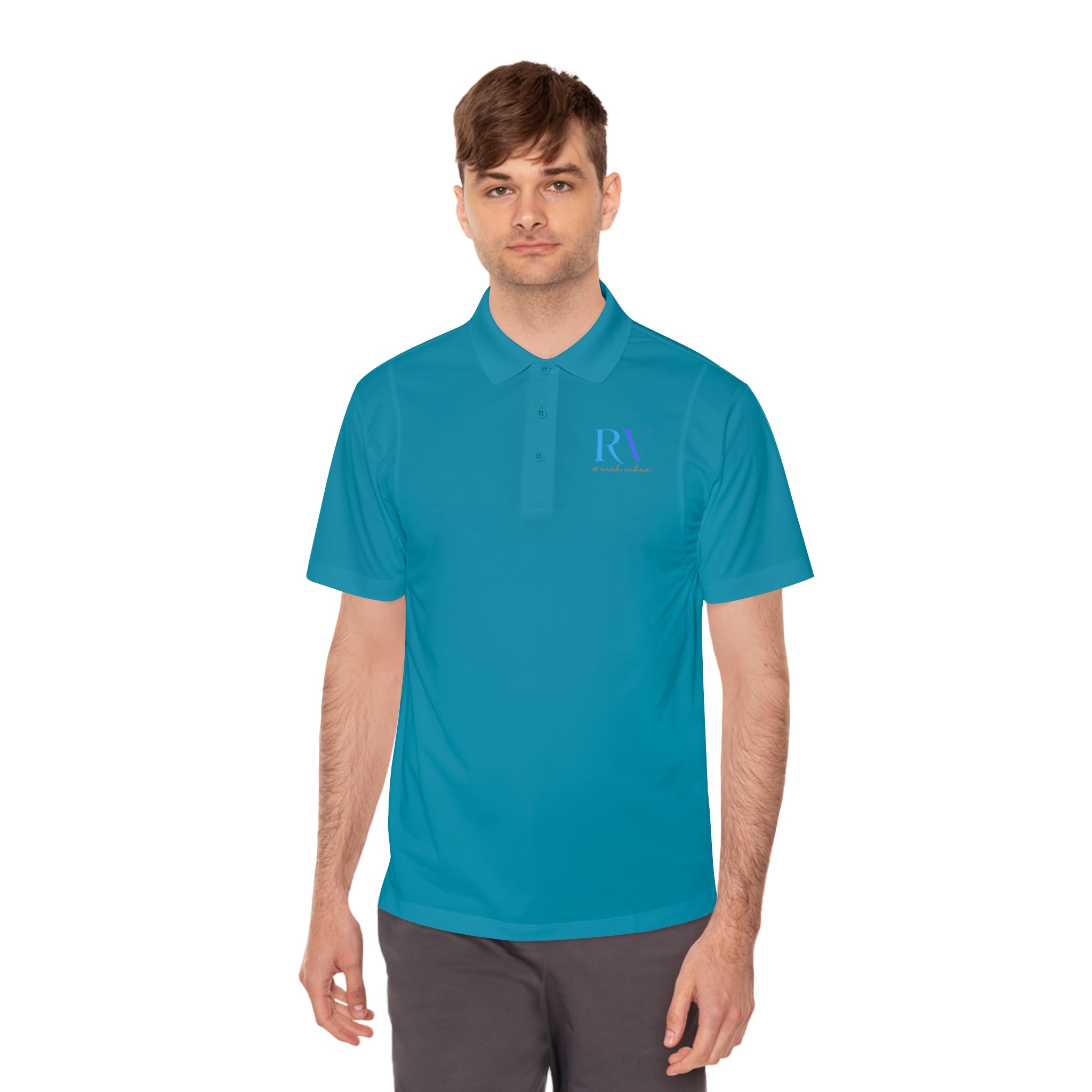 Rich Vibes RV Logo Back 2.0 - Men's Sport Polo Shirt