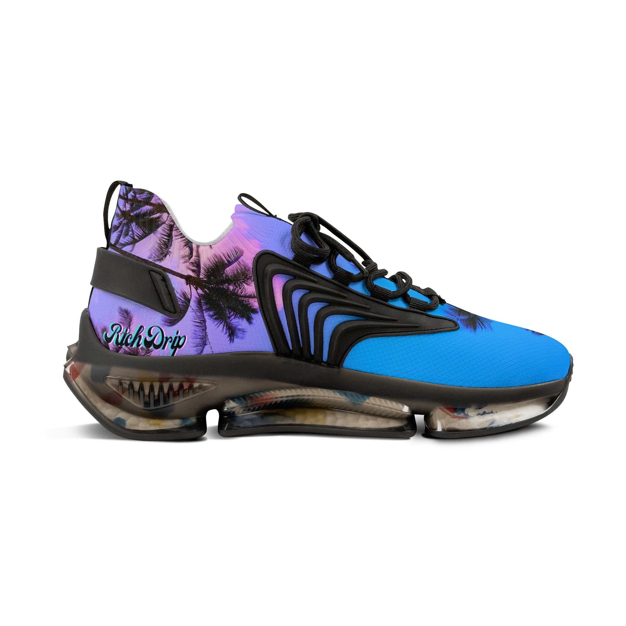 RV5 Pulse Rich Blue Purple Sunset Palm Tree 2.0 - Men's Mesh Sneakers