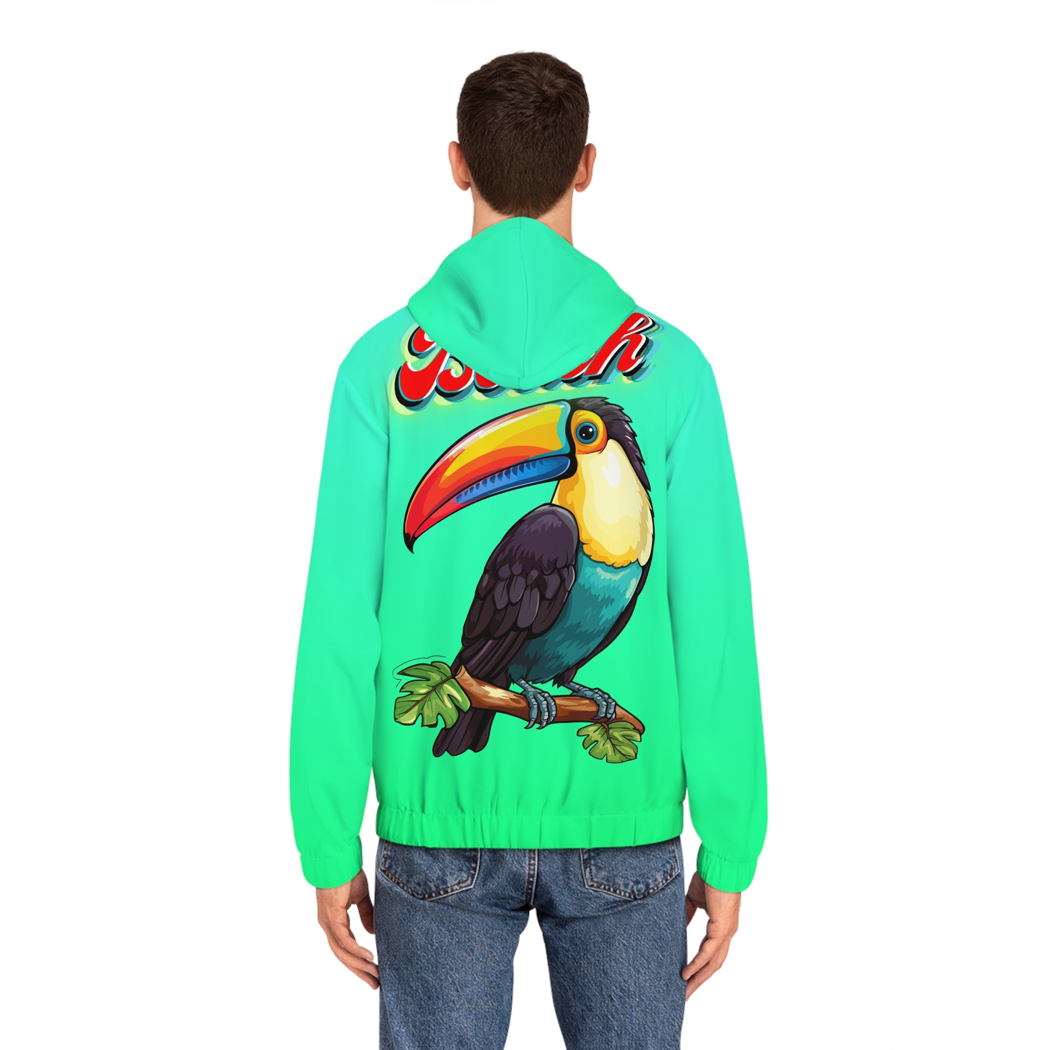 Rich Vibes RR Tropical Beach Bird 1.0 - Men's Full-Zip Hoodie (AOP)