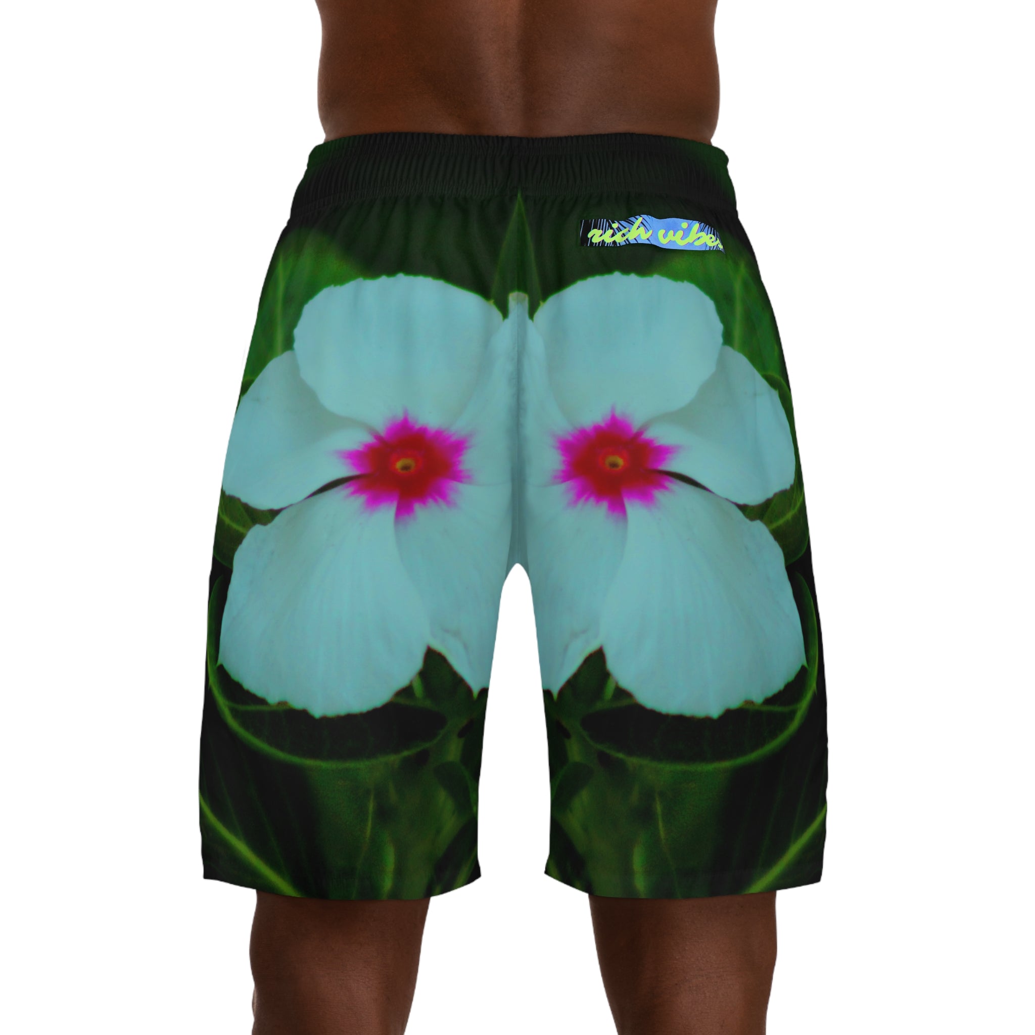 Rich Vibes Volt RR Forest Leaf Daisy - Men's Jogger Shorts (AOP)Royal Blue