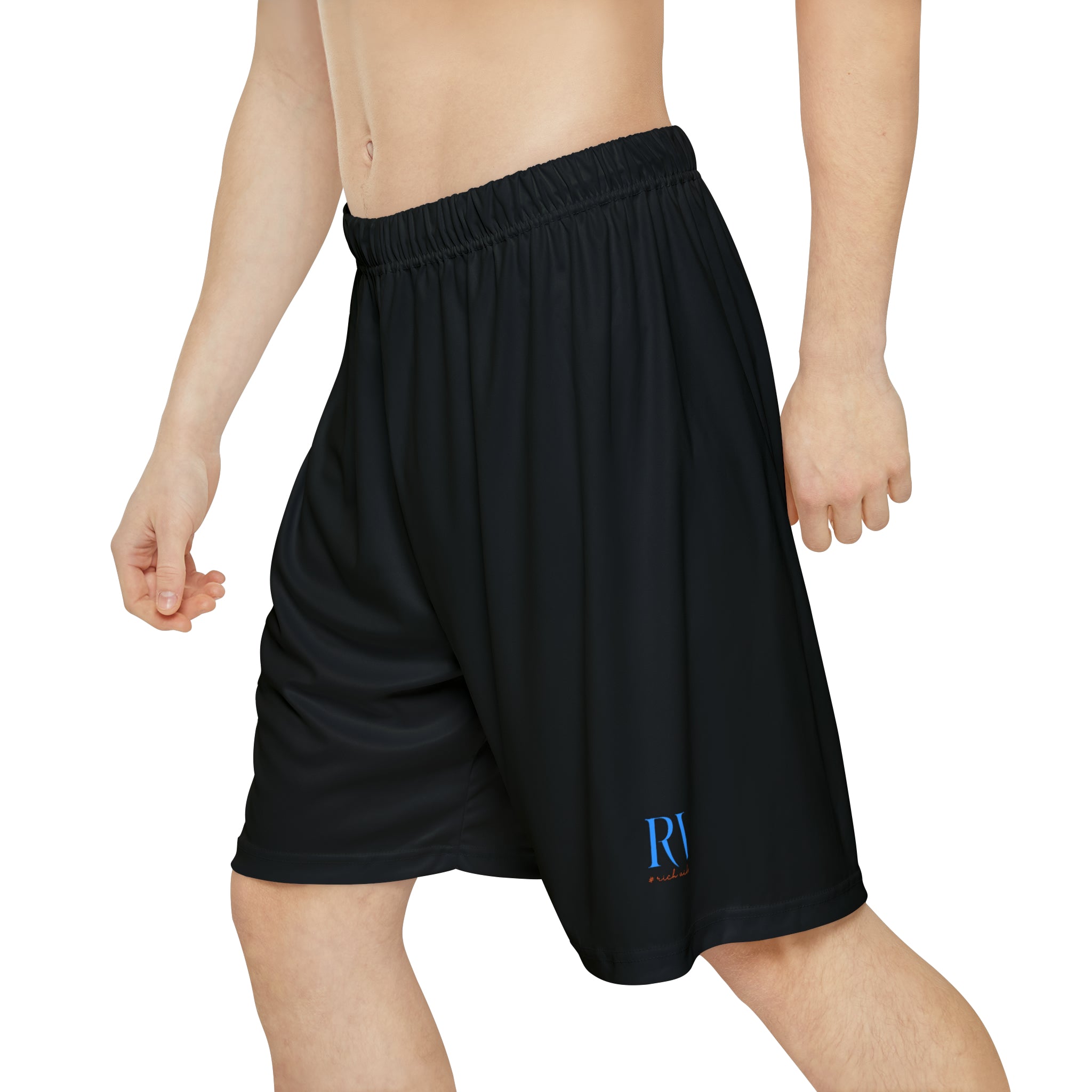 Rich Vibes RV Palm Tree Silhouette Men’s Sports Shorts (AOP) Black