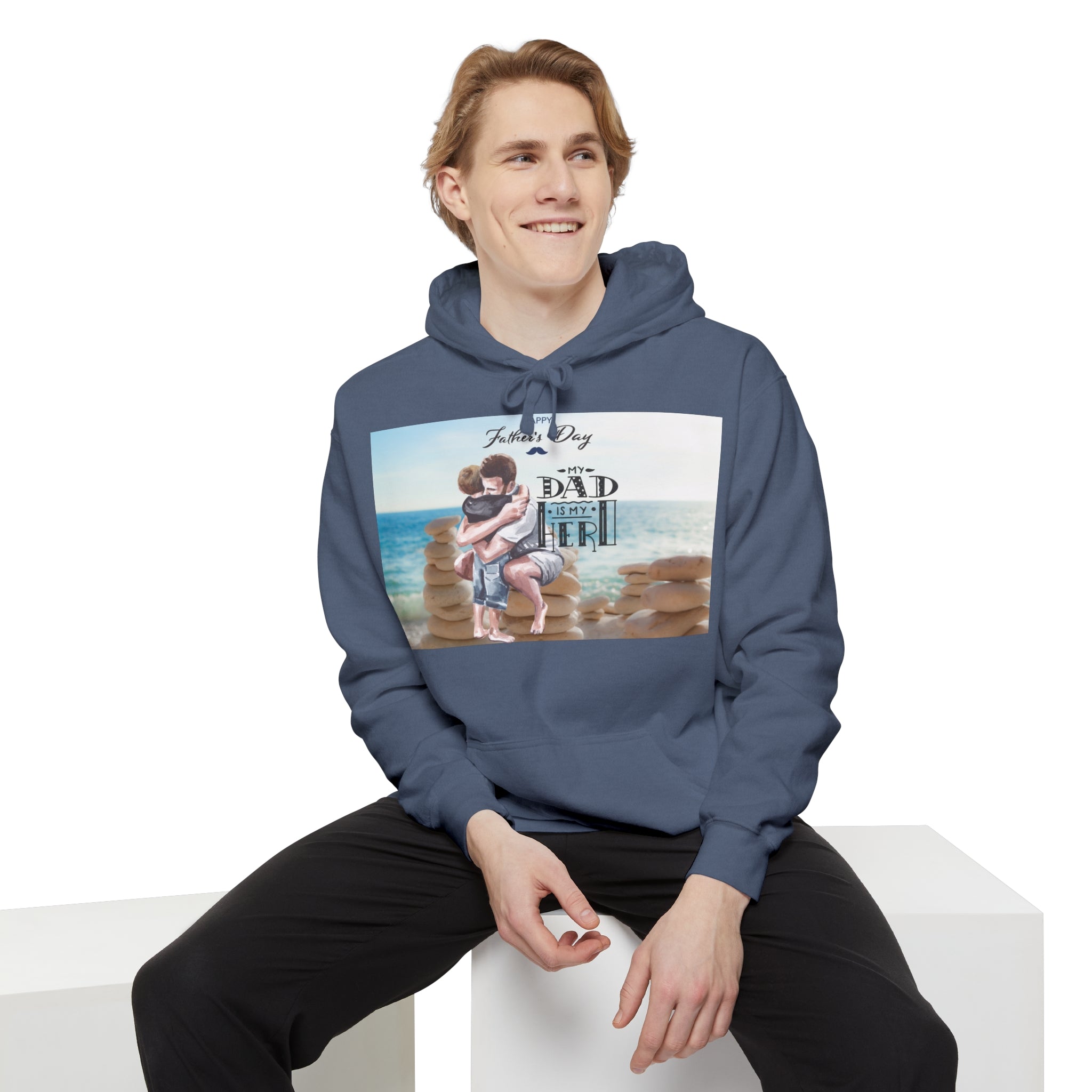 A Father's Heart Father's Day Denim - Garment-Dyed Hoodie