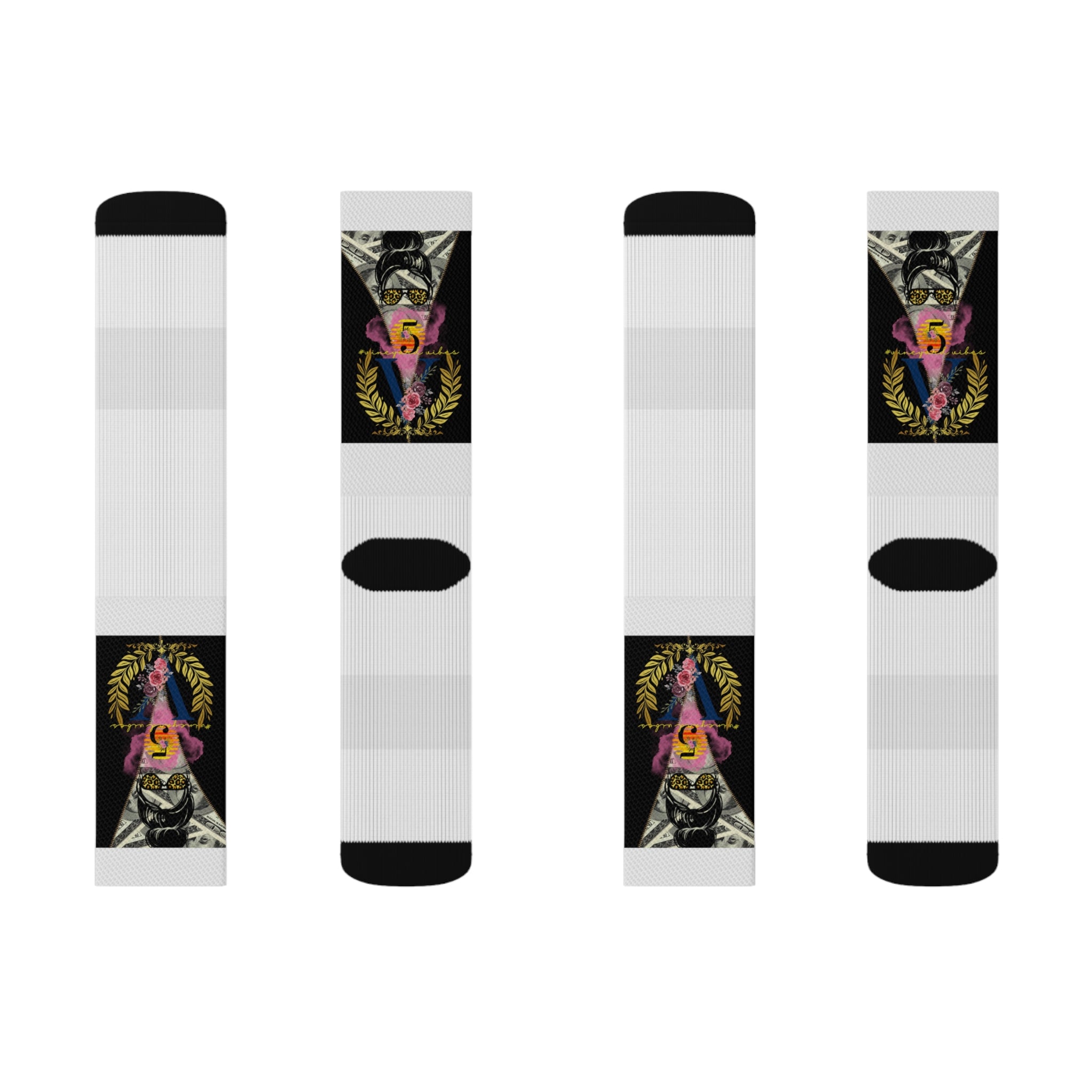 Vineyard Vibes V5 Vibes Colab White - Sublimation Socks