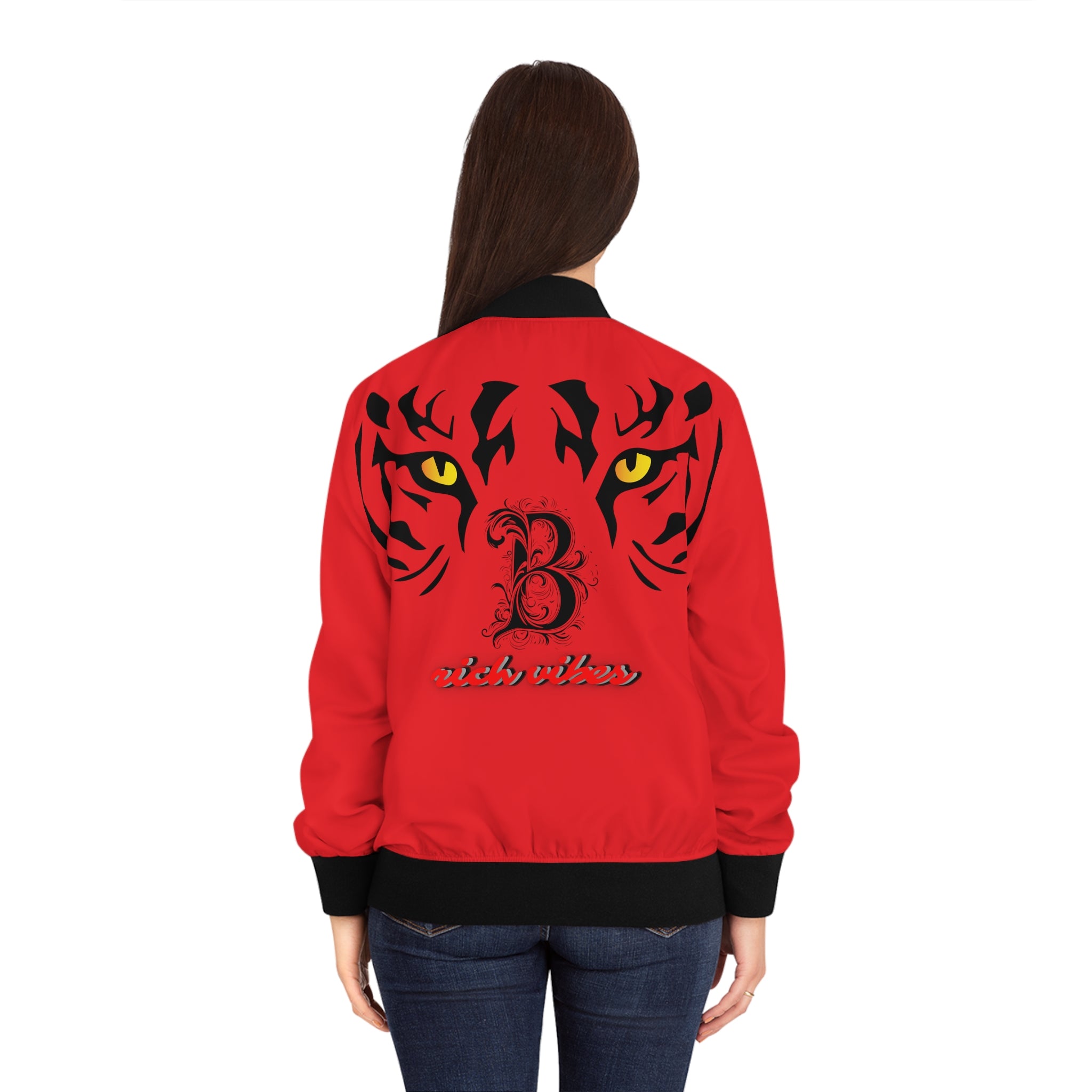 Rich Vibes RR B Eye of the Tiger - Women's Bomber Jacket (AOP) Infrared