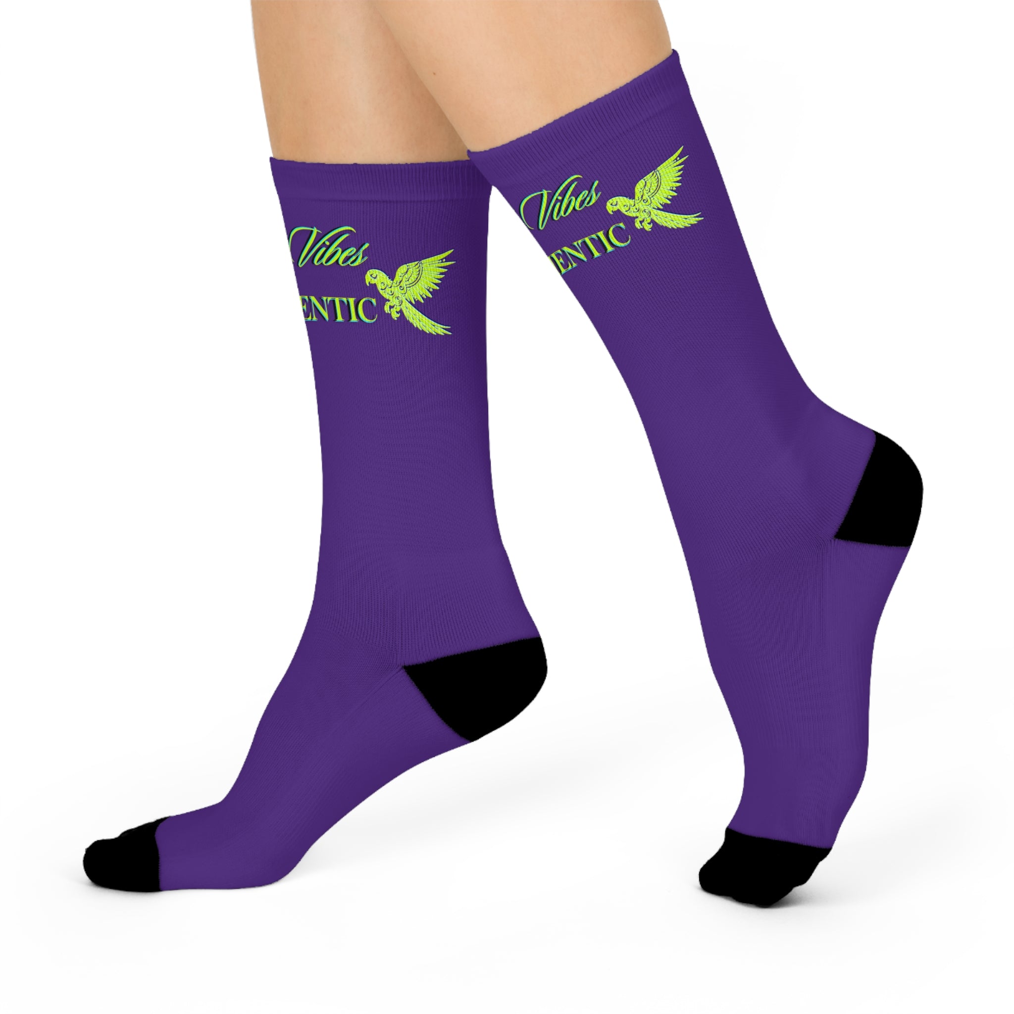 Rich Vibes Authentic Volt Parrot Logo - Cushioned Crew Socks (Purple)