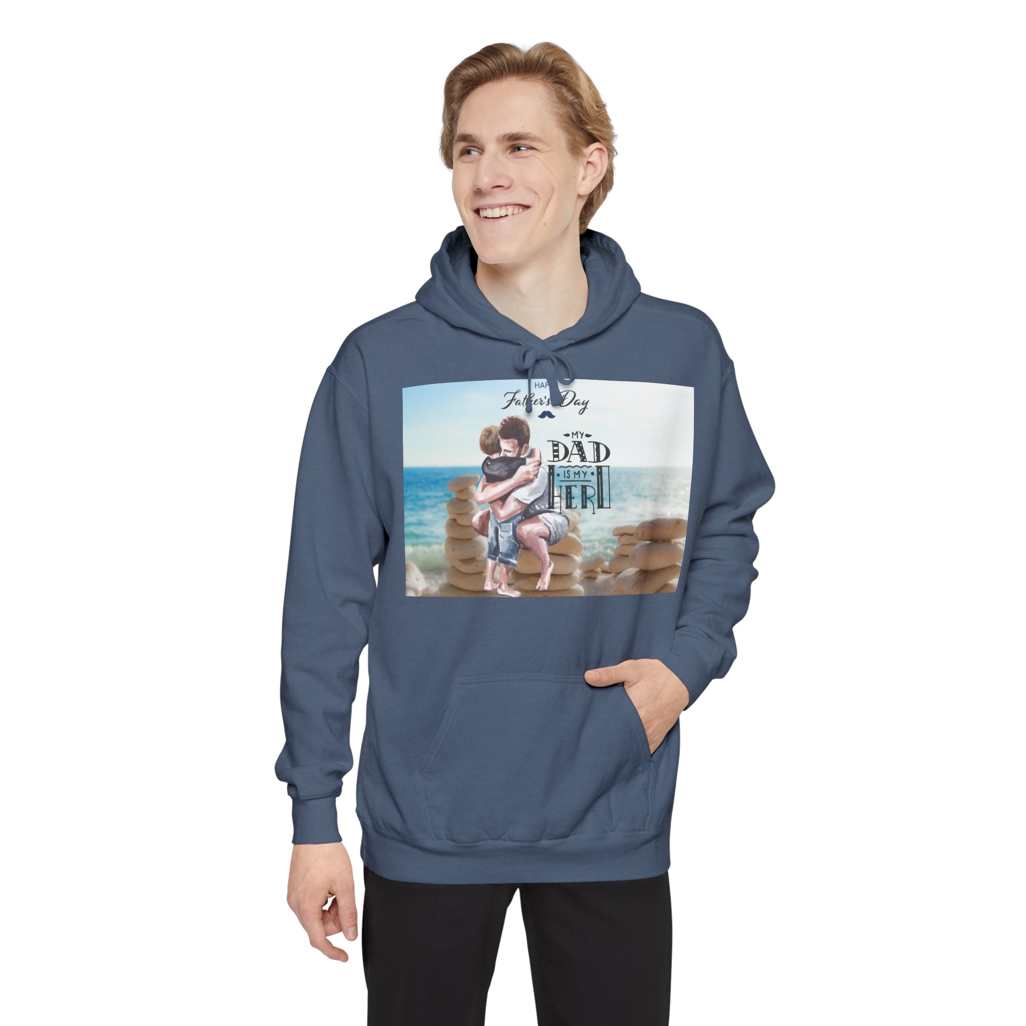 A Father's Heart Father's Day Denim - Garment-Dyed Hoodie