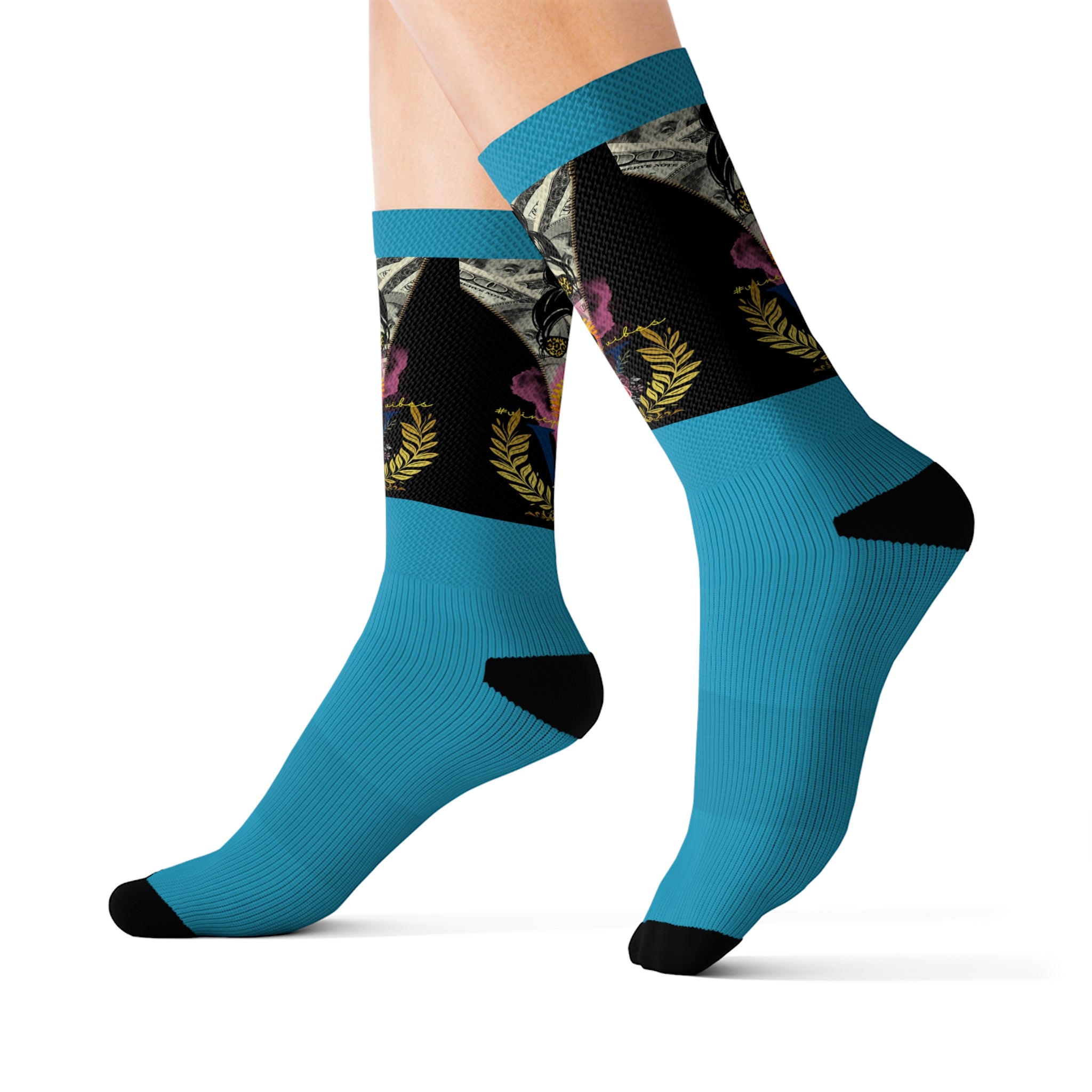 Vineyard Vibes V5 Vibes Colab Turquoise - Sublimation Socks