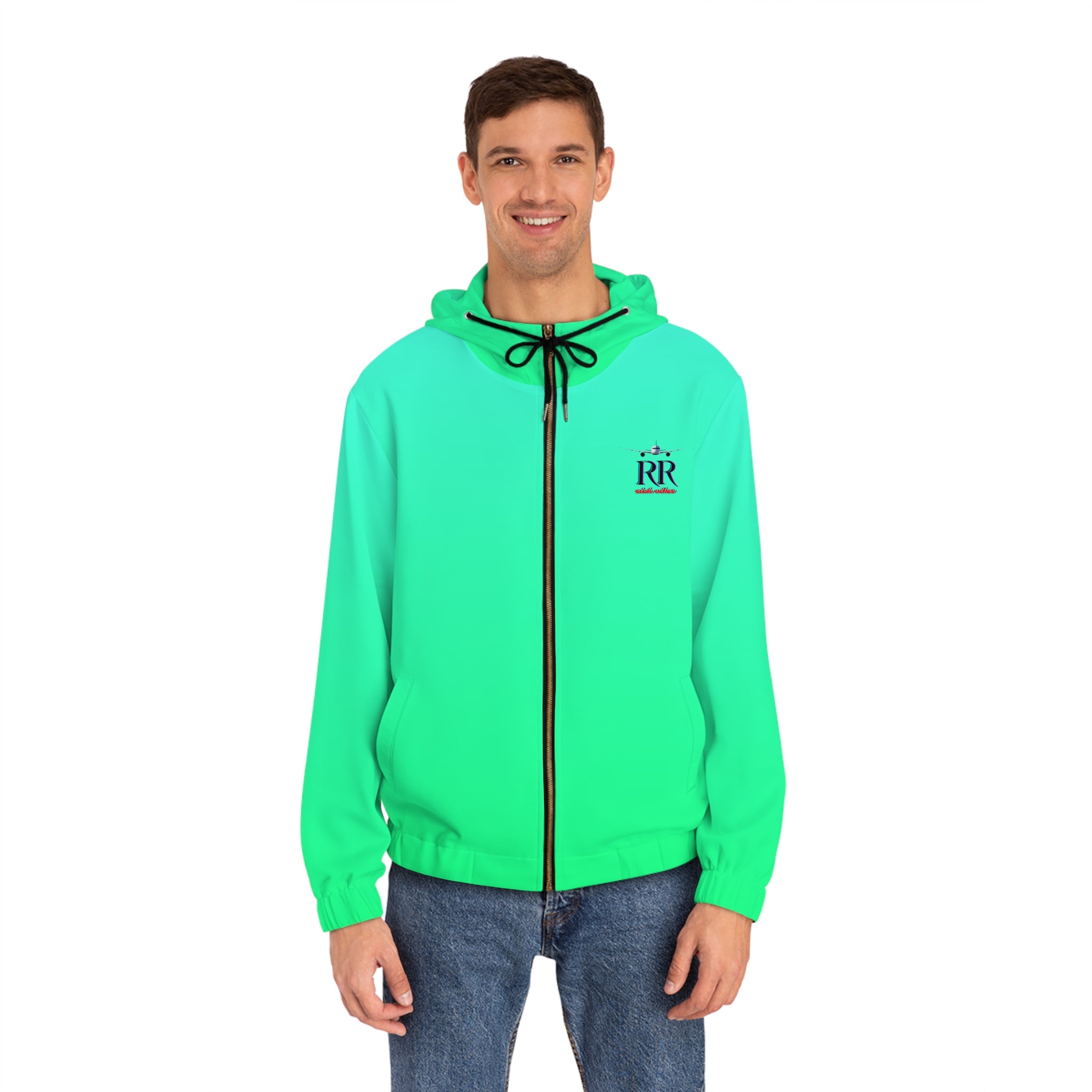 Rich Vibes RR Tropical Beach Bird 1.0 - Men's Full-Zip Hoodie (AOP)