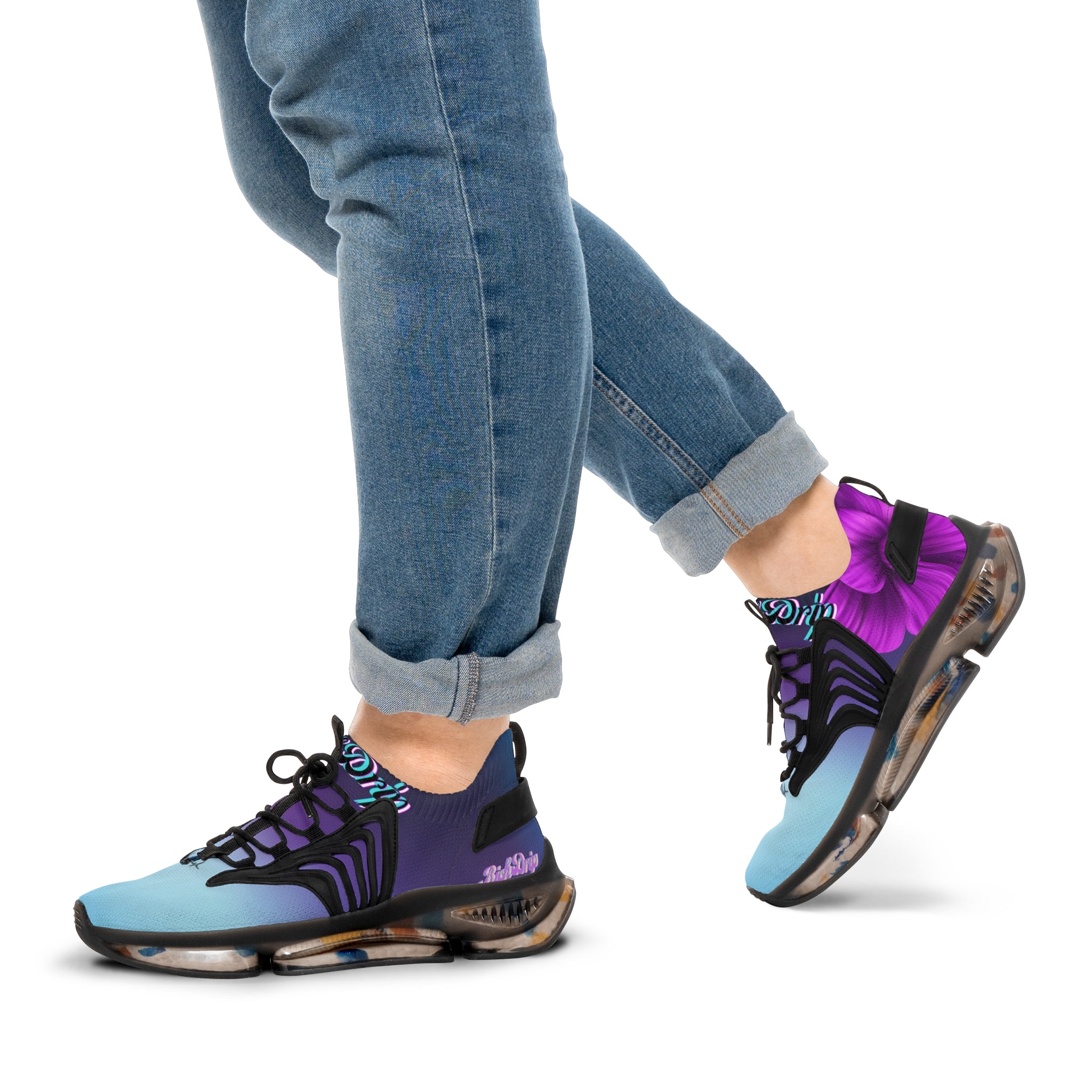 RV5 Pulse Purple Flower Blue Skies - Men's Mesh Sneakers