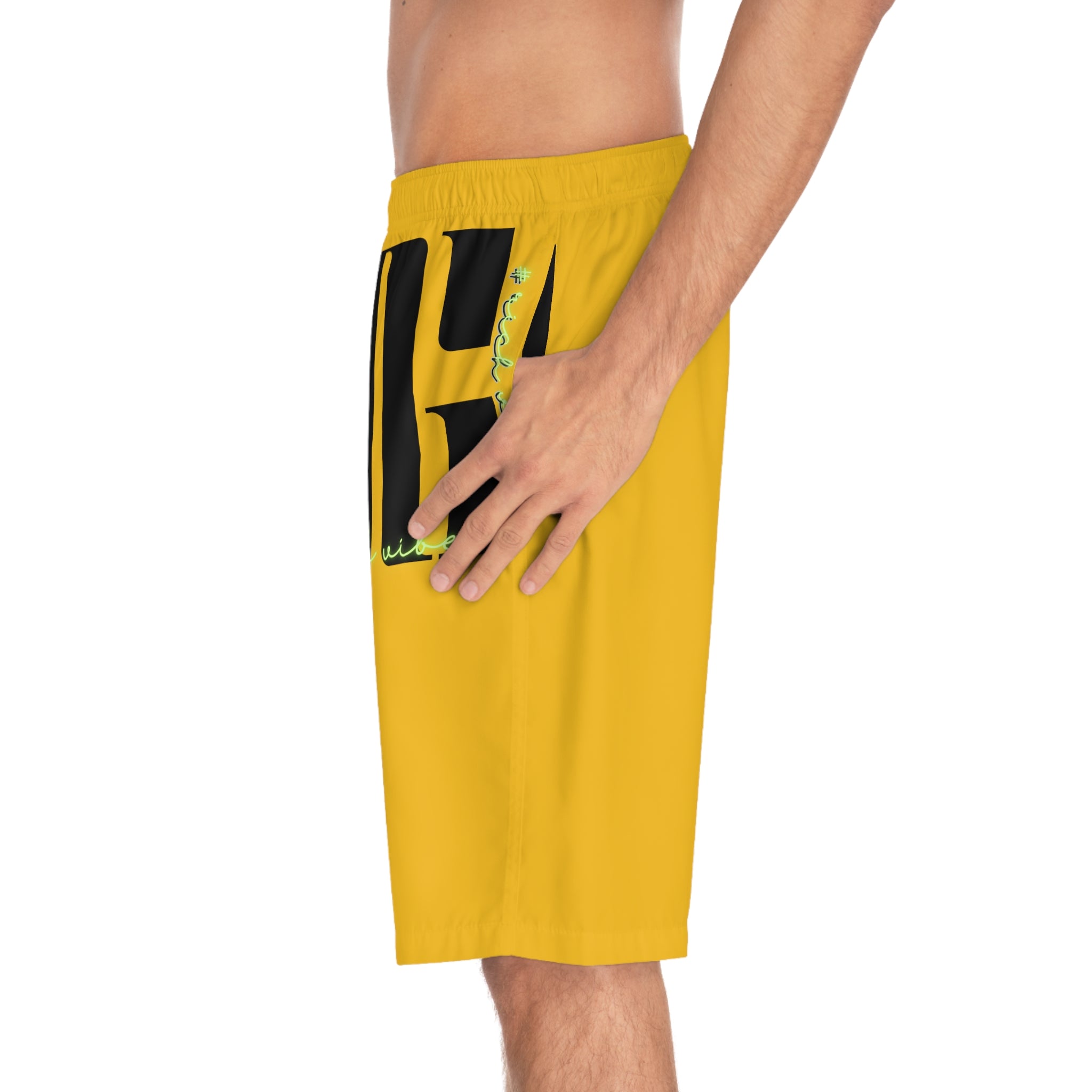 Rich Vibes Volt MG Tiger Shield Yellow - Men's Board Shorts (AOP)