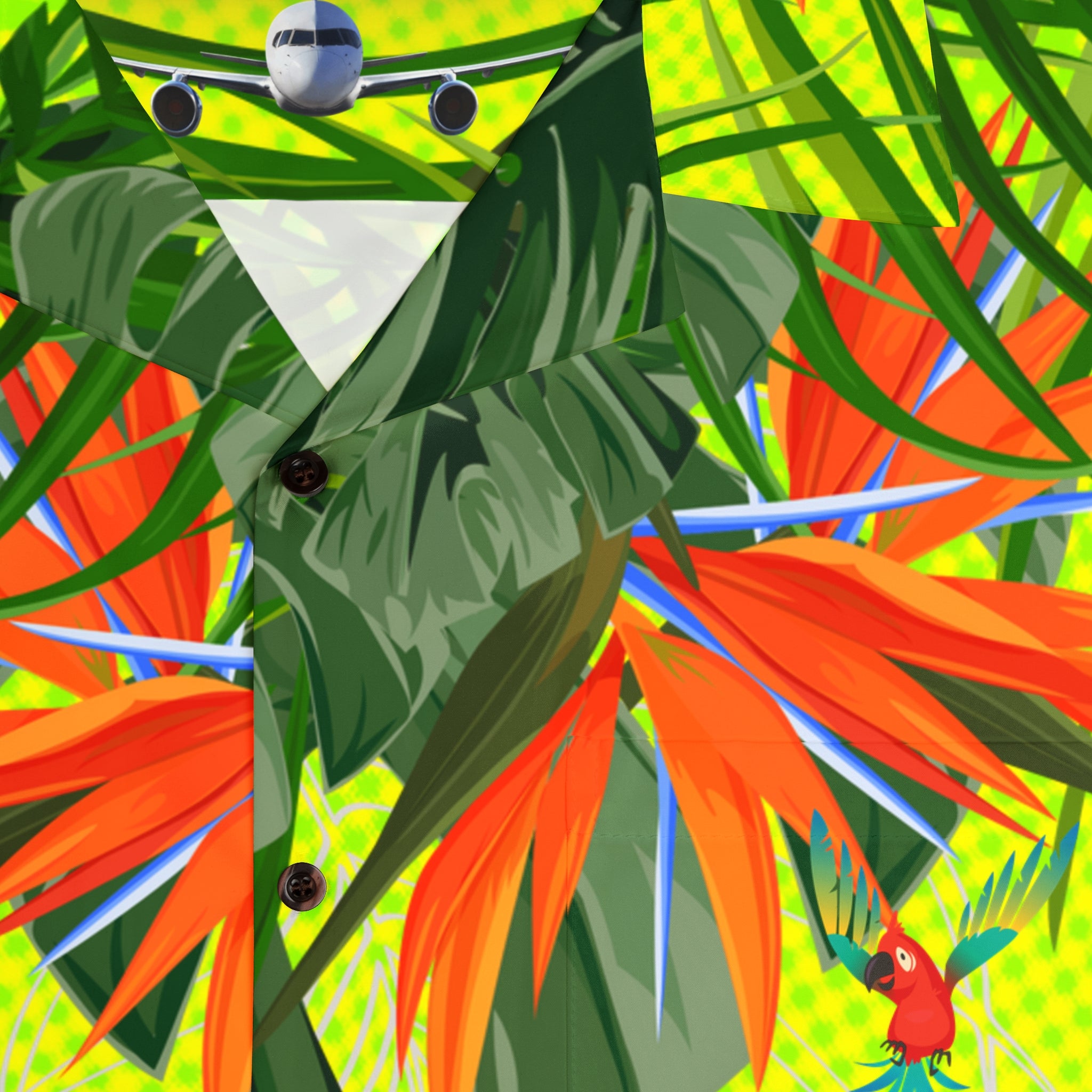 Rich Vibes Volt Green Tropical Jungle Tiger RV Golfer's  - Men's Hawaiian Shirt (AOP)