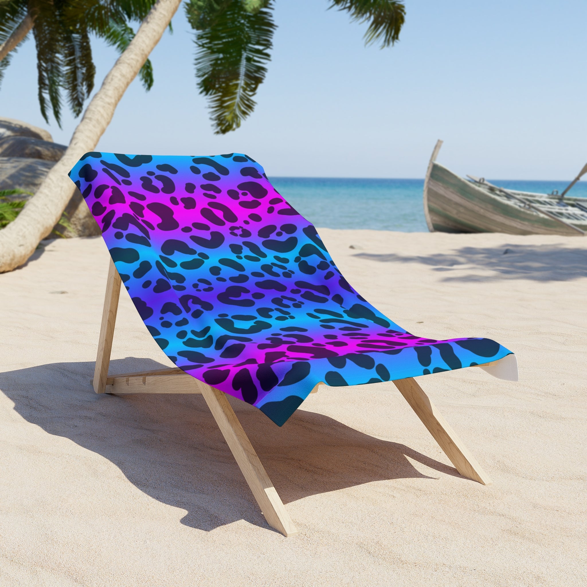 Vineyard Vibes Purple Leopard Print - Beach Towel