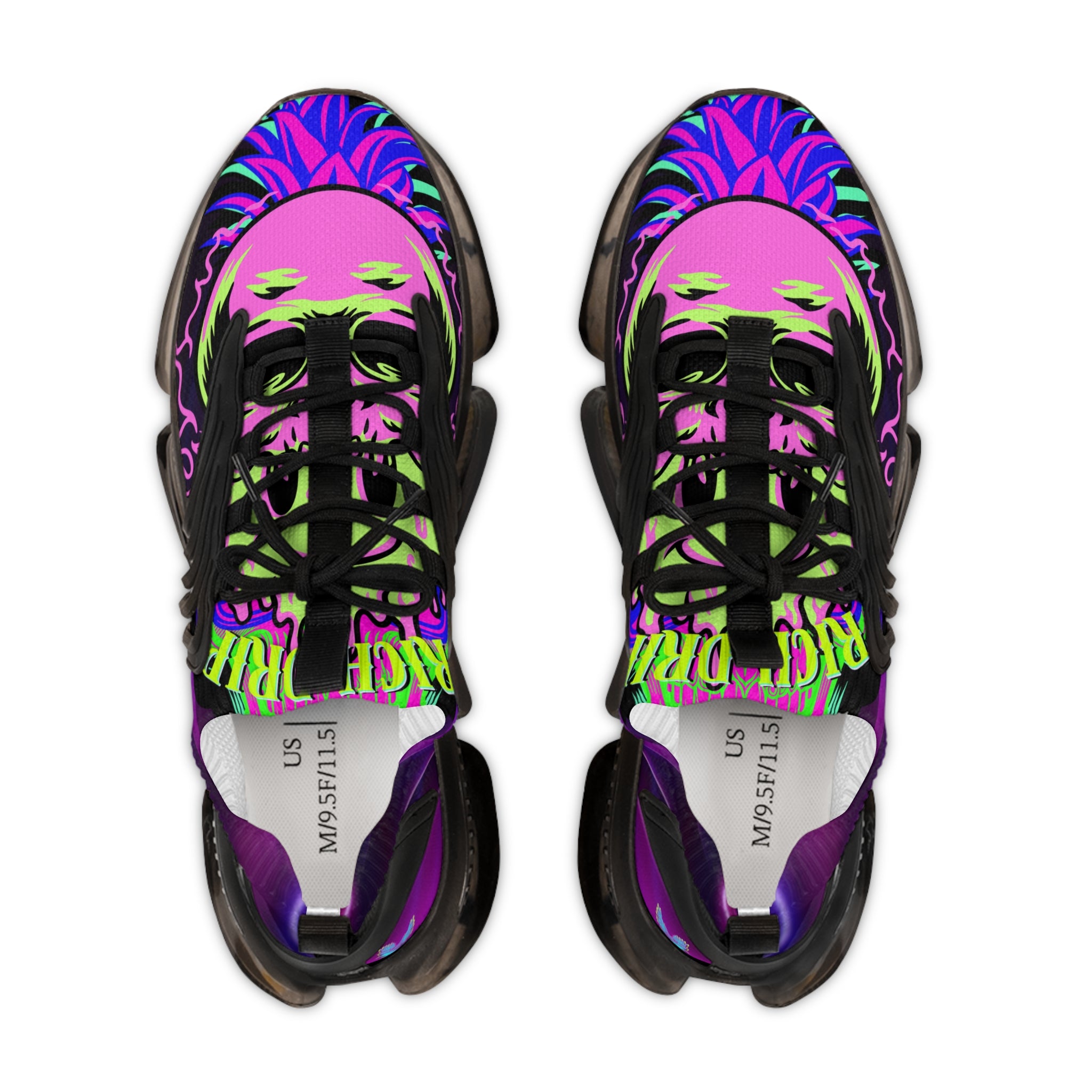 Rich Vibes Indigo Volt Pink Pineapple - Men's Mesh Sneakers