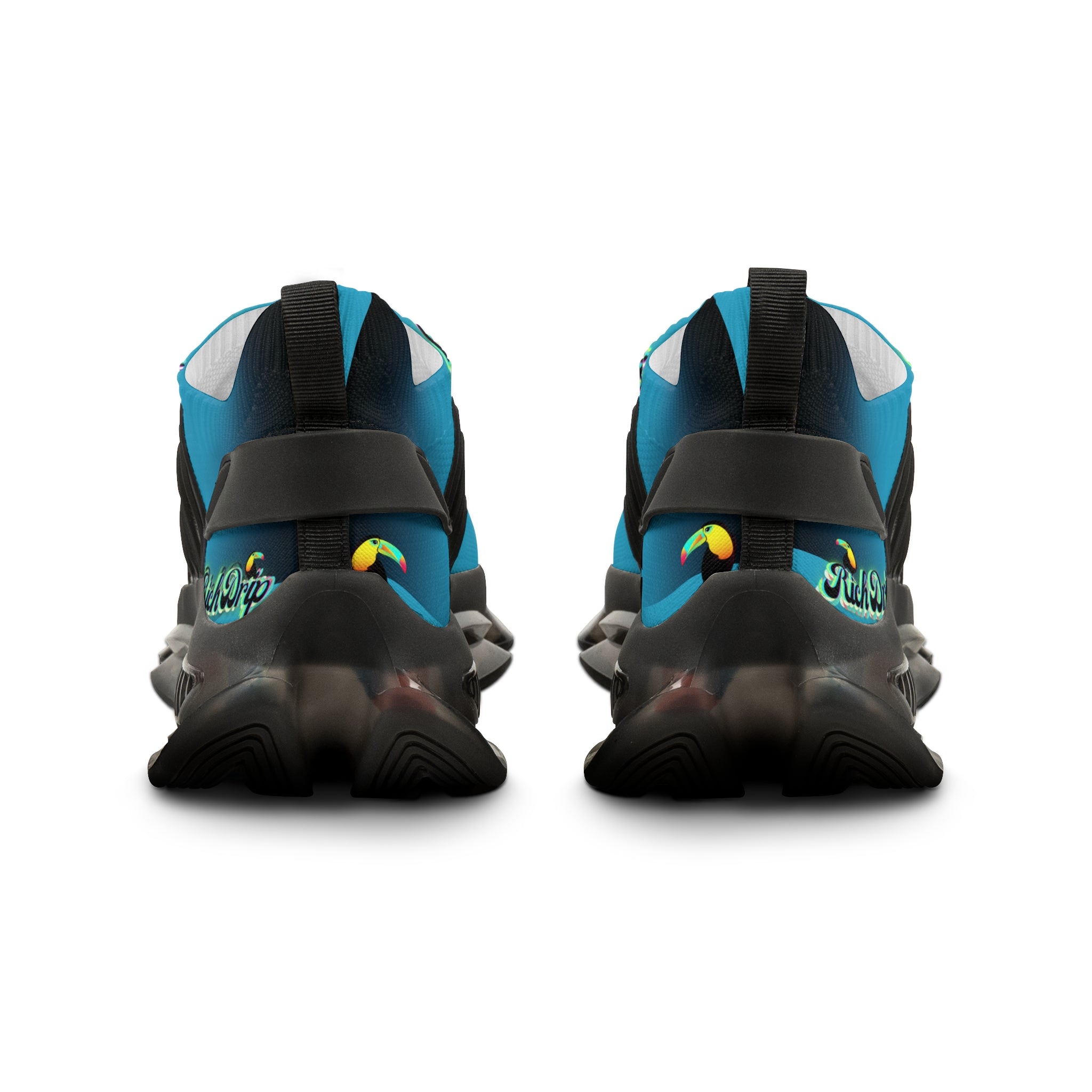 RV5 Pulse Radiant Turquoise Tropical Neon Green Glow Logo - Men's Mesh Sneakers White