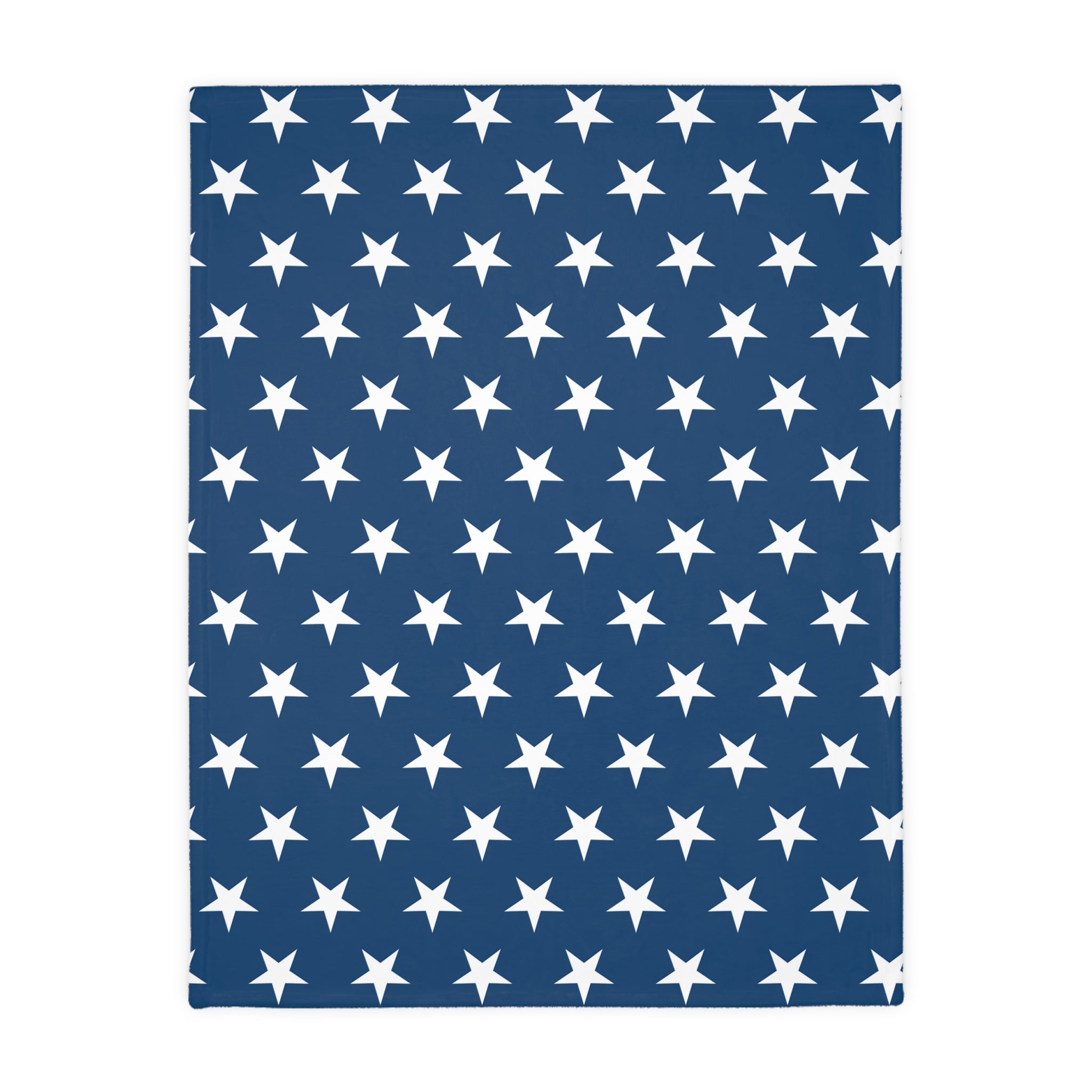 Stars and Stripes Blue Velveteen Minky Blanket - (Two-sided print)