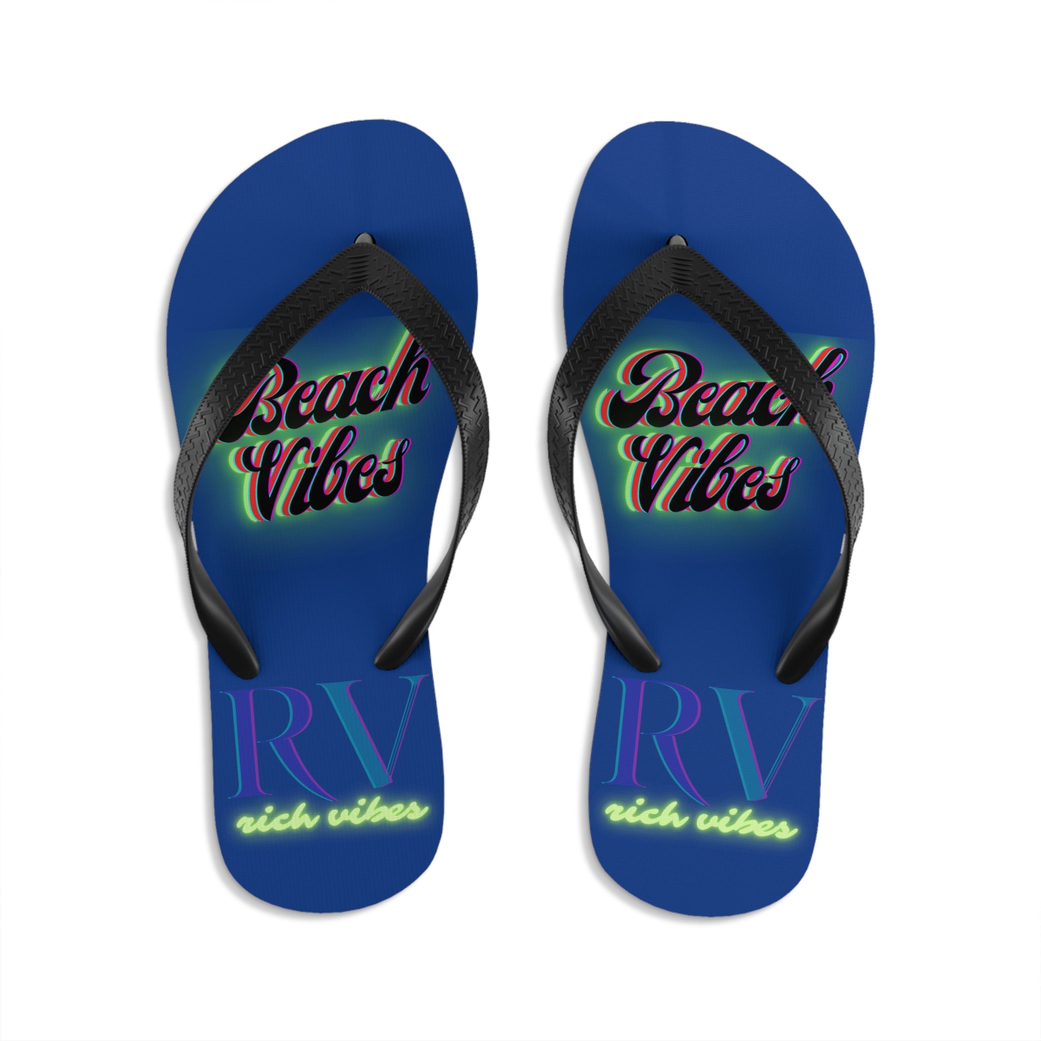 Rich Vibes RV Neon Beach Vibes - Unisex Flip-Flops - M