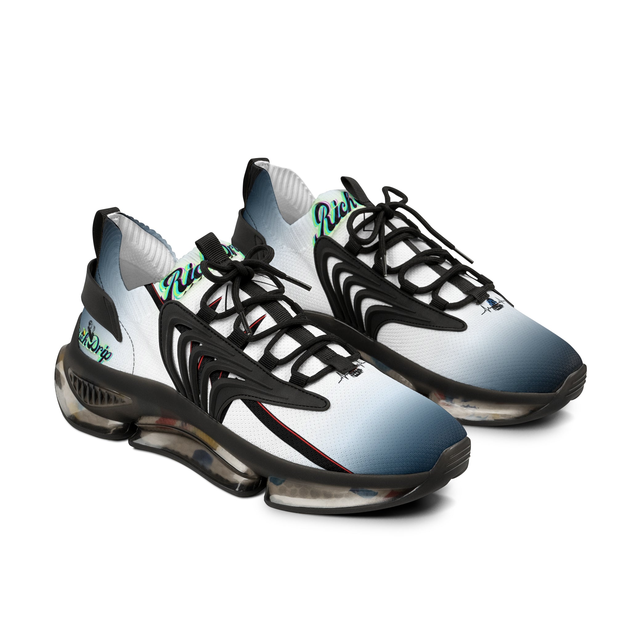 RV5 Pulse White Moonlight Sport Stripe Tropical Neon Green Glow Logo - Men's Mesh Sneakers White