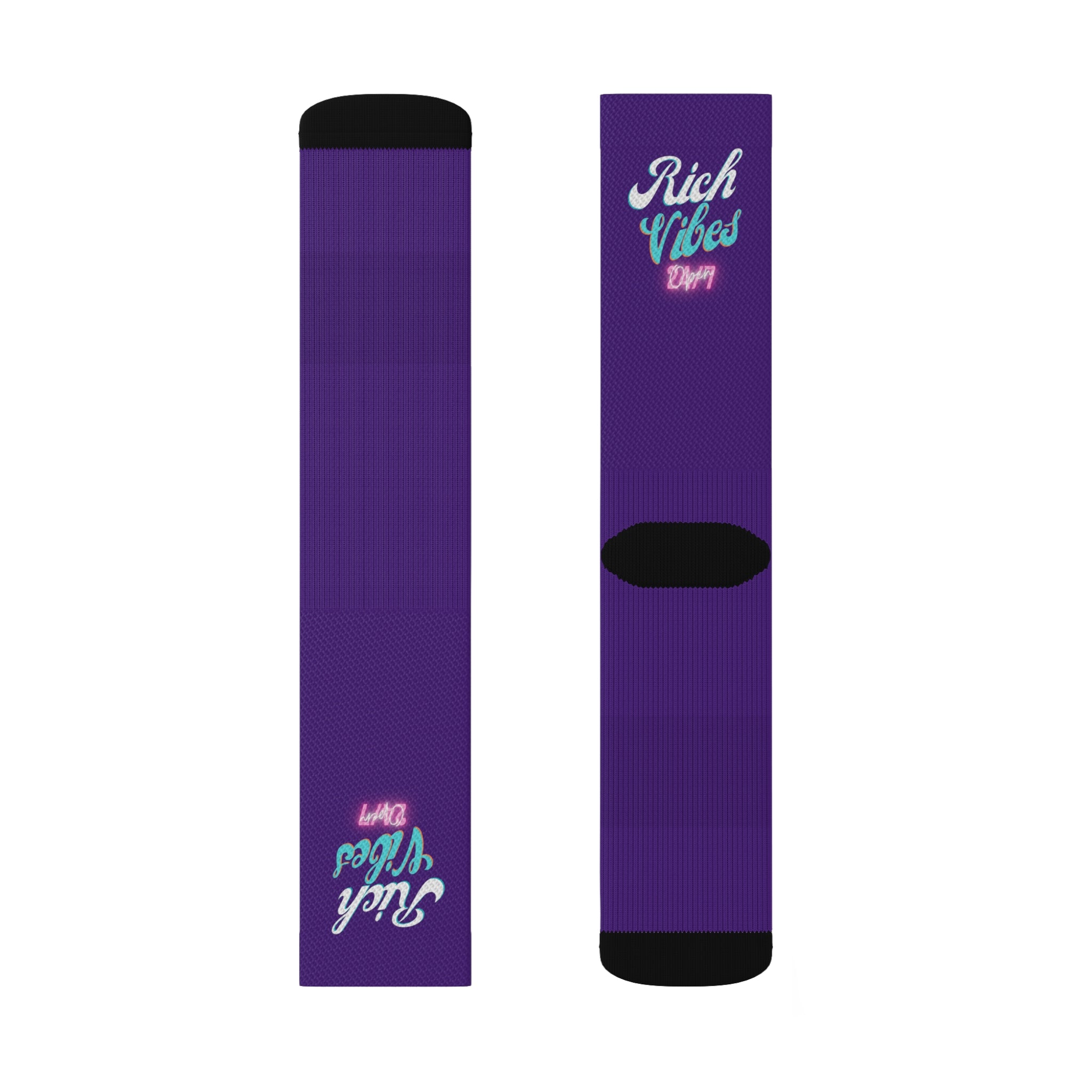 Rich Vibes Miami Colorway Purple - Sublimation Socks