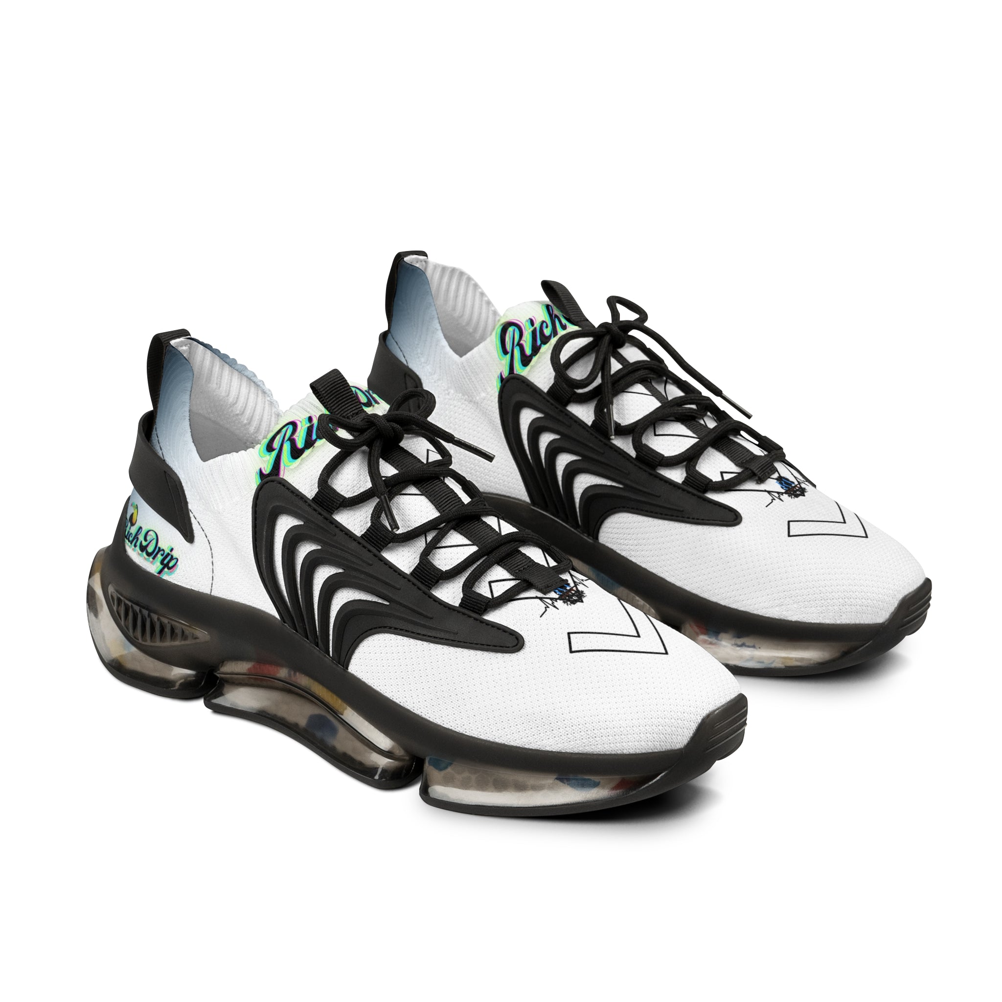 RV5 Pulse Tropical Neon Green Glow Logo - Men's Mesh Sneakers White