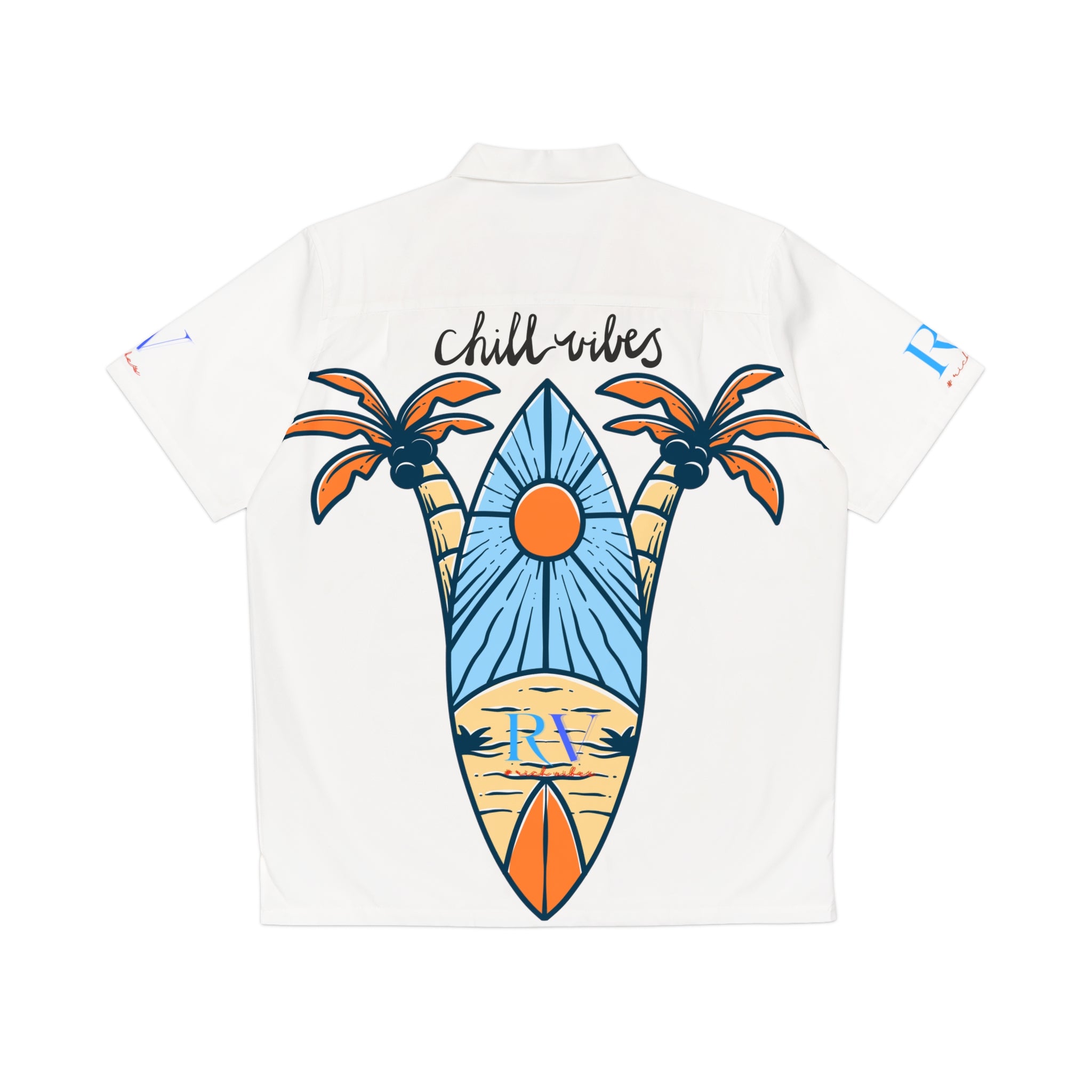 Rich Vibes RV Golfer's Love Chill Vibes - Men's Hawaiian Shirt (AOP)White