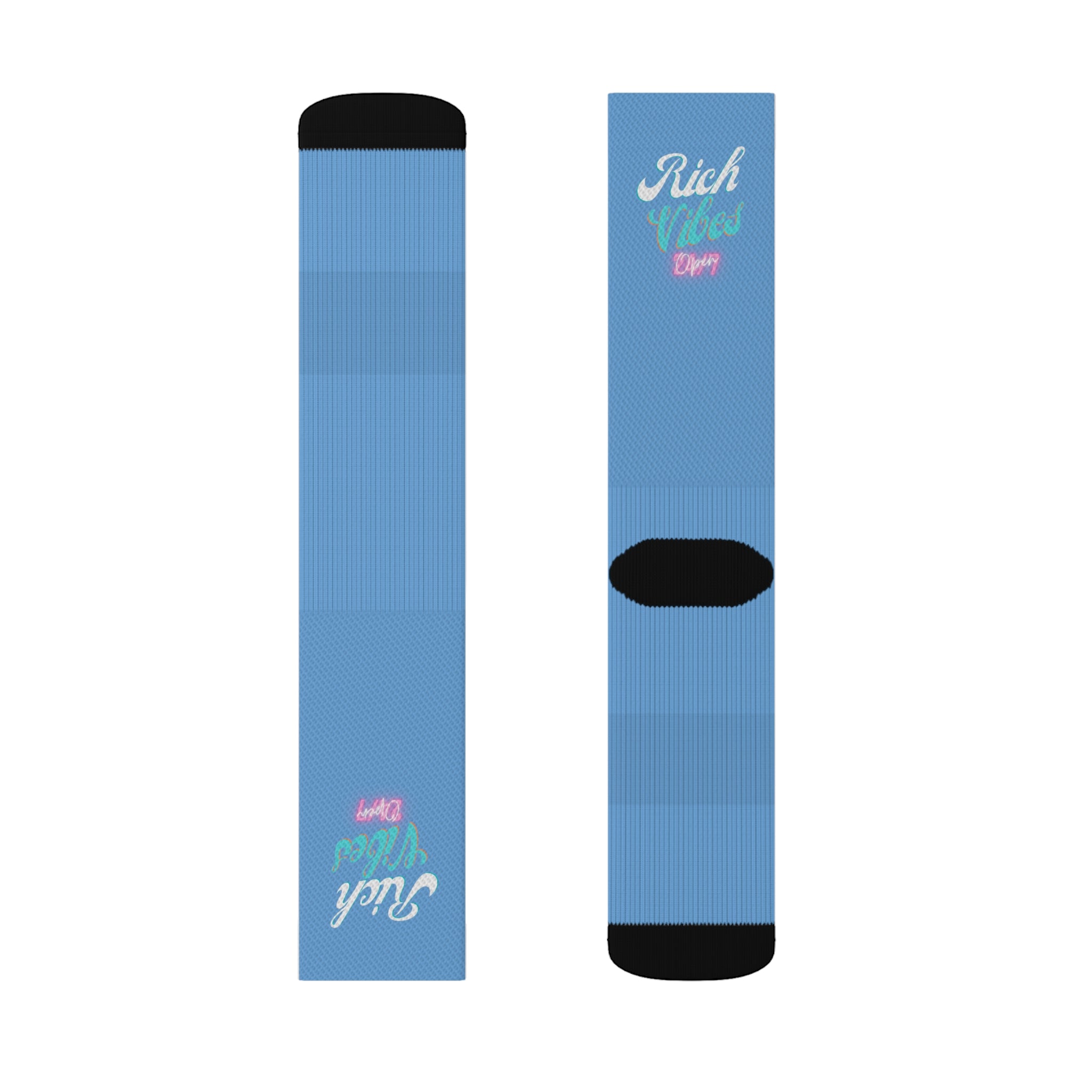 Rich Vibes Miami Colorway Light Blue - Sublimation Socks