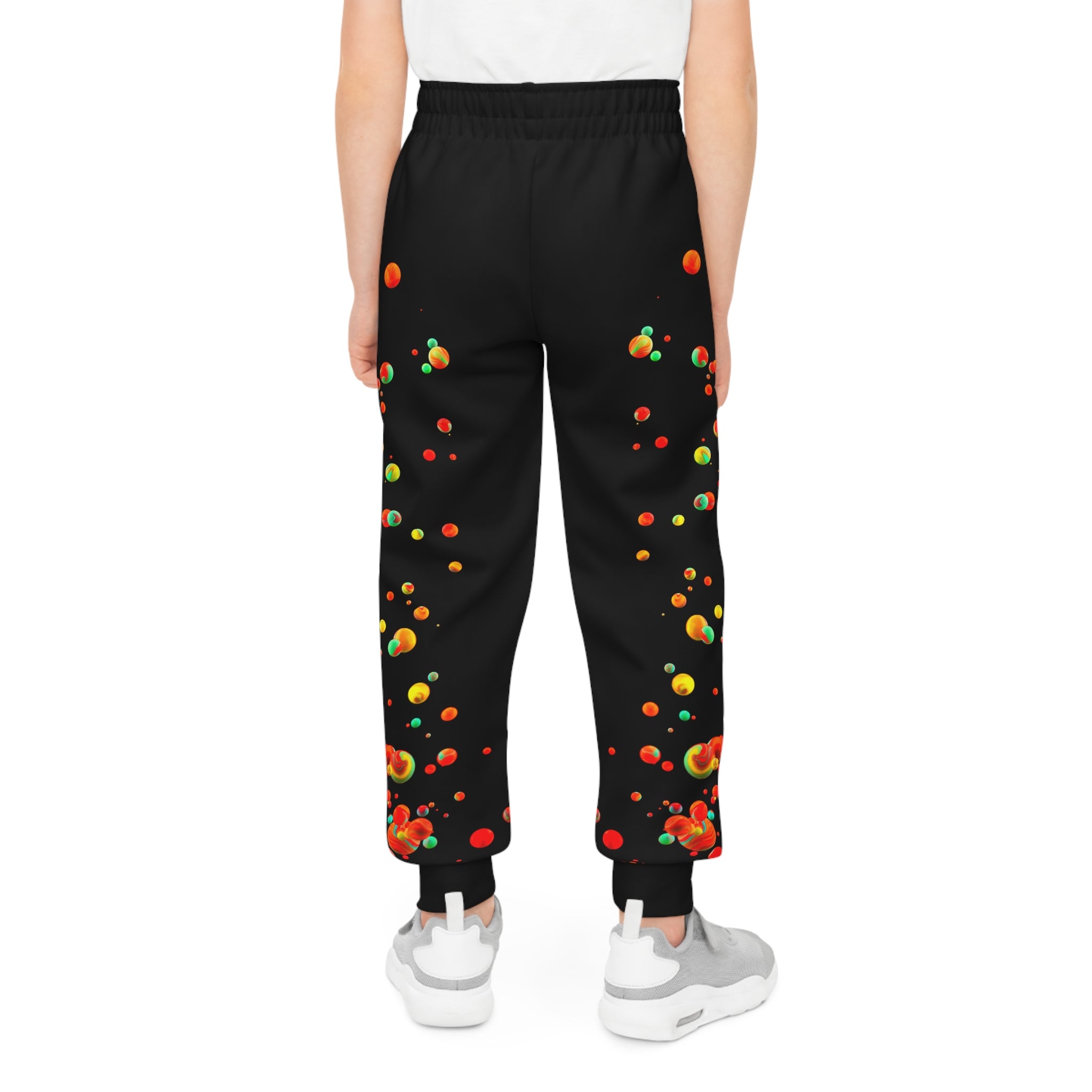 Rich Vibes Multi Colored Paint Drops RV Palm Tree Black - Youth Joggers (AOP)