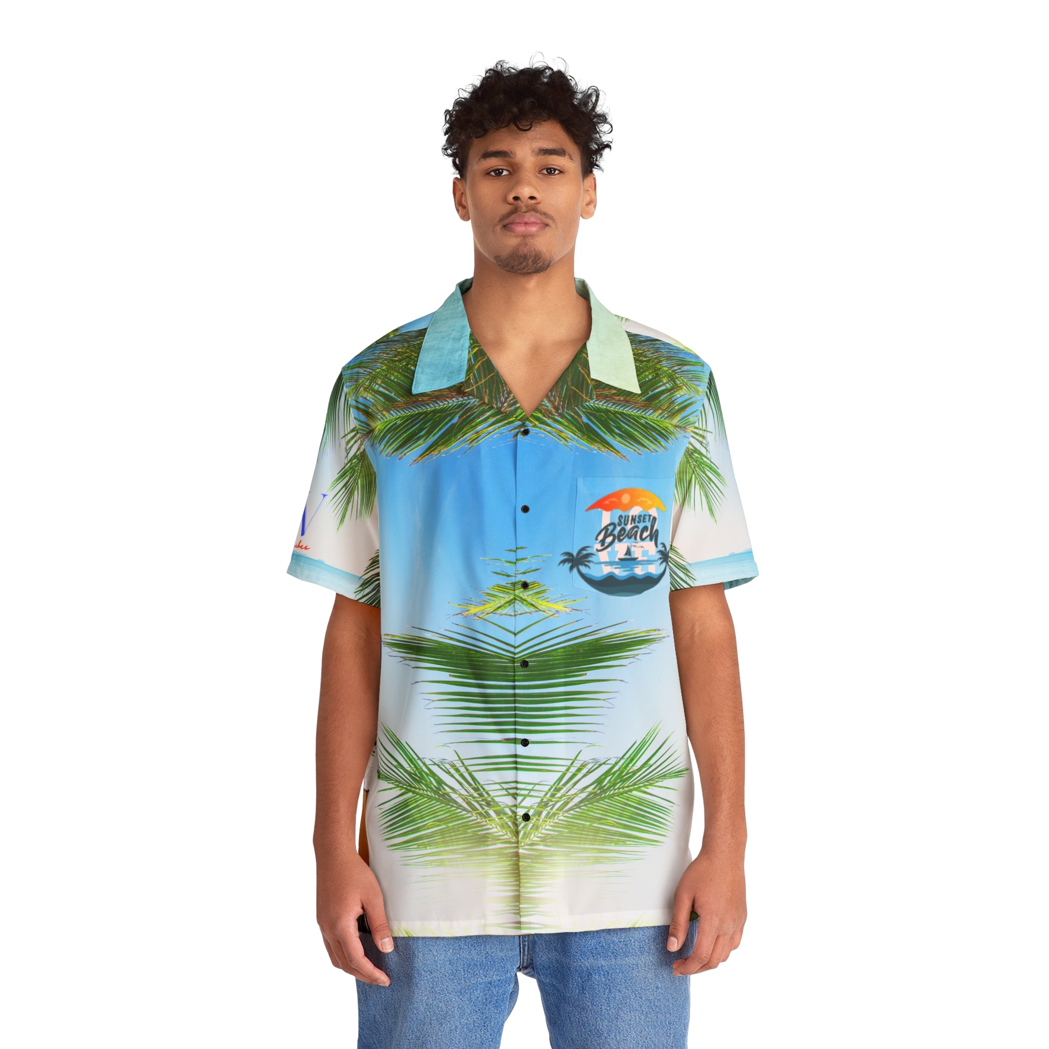 Rich Vibes RV Golfer's Love Blue Ocean Beach Sunrise 1.0 - Men's Hawaiian Shirt (AOP)