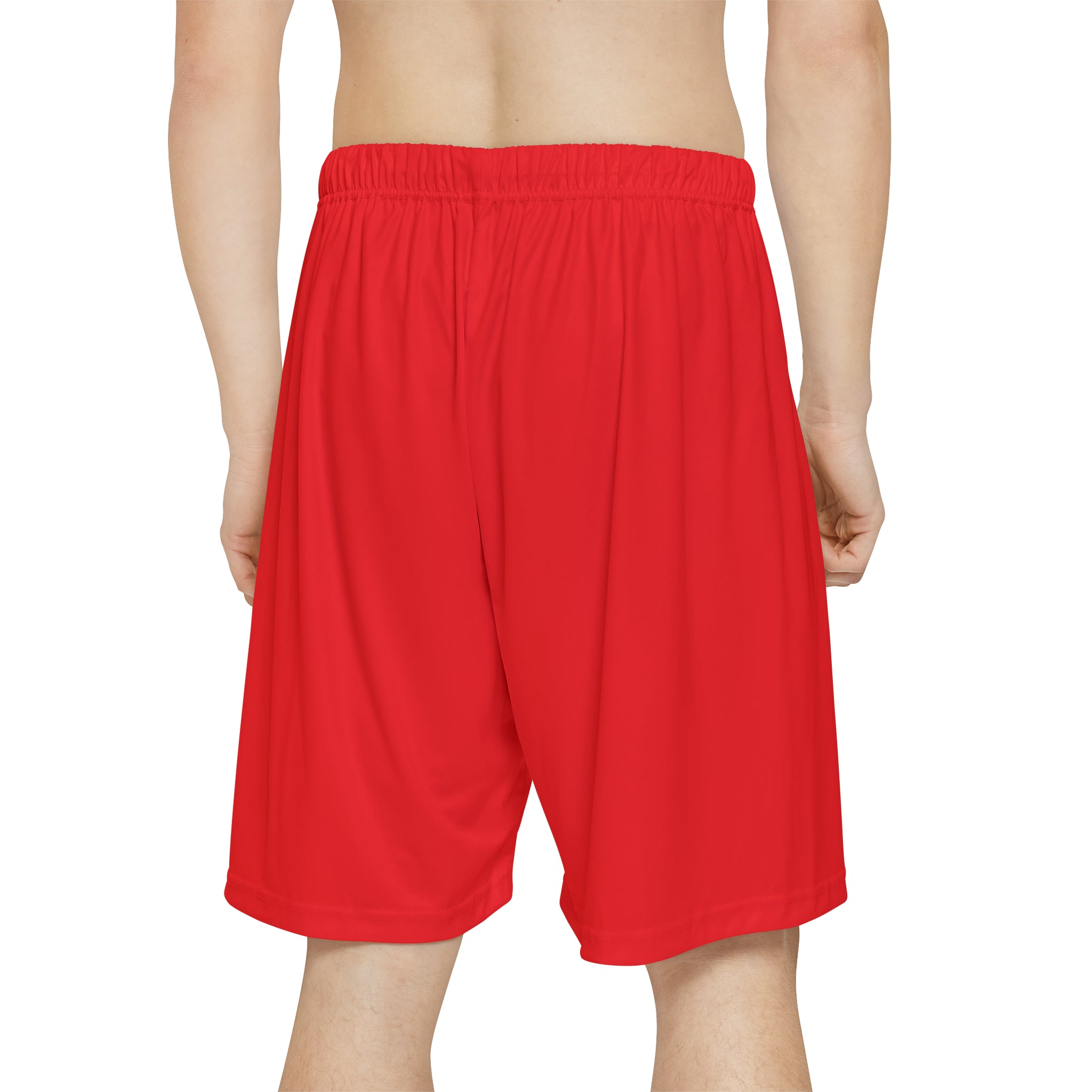 Rich Vibes RV Palm Tree Silhouette Men’s Sports Shorts (AOP) Infrared