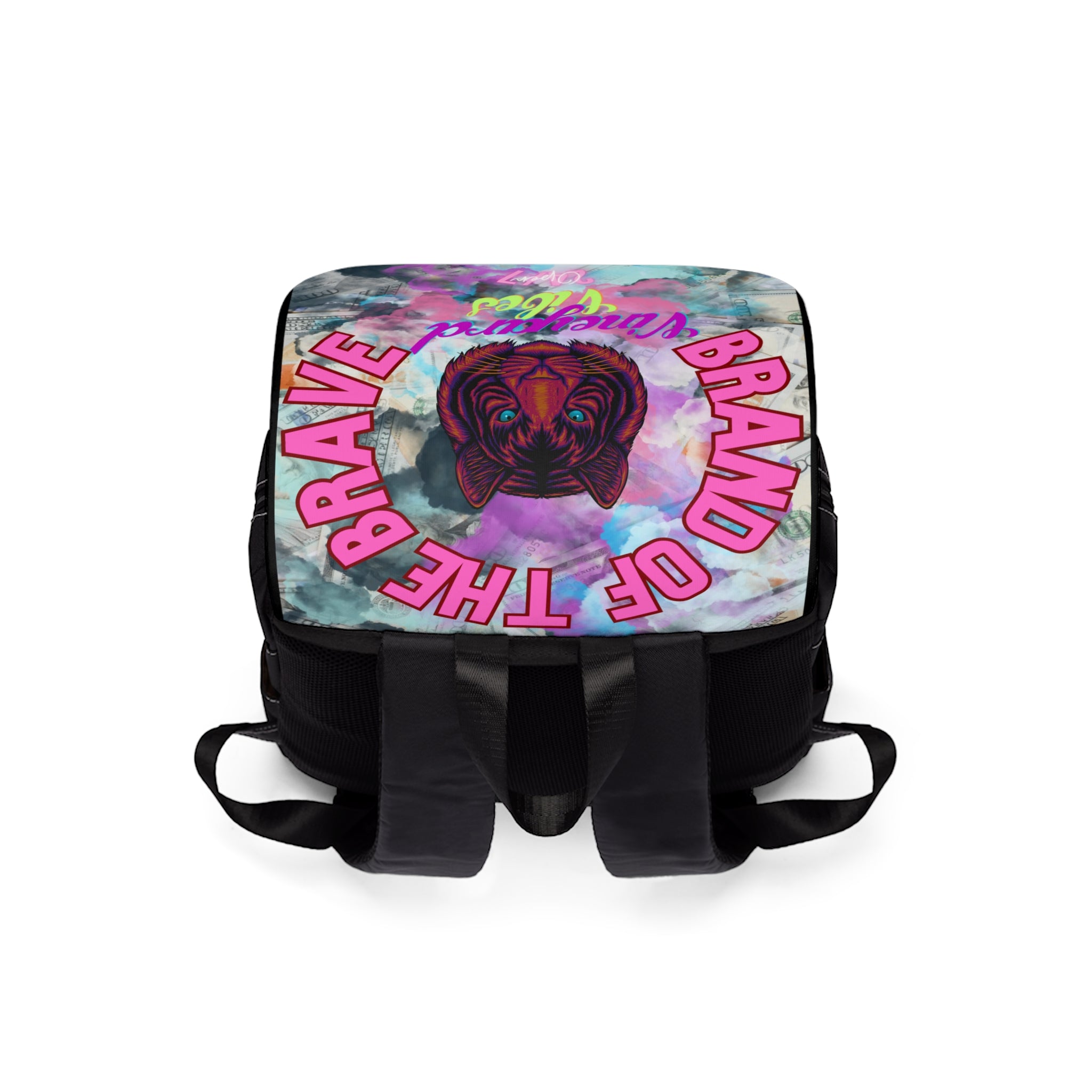 Vineyard Vibes Pink Tiger - Unisex Casual Shoulder Backpack