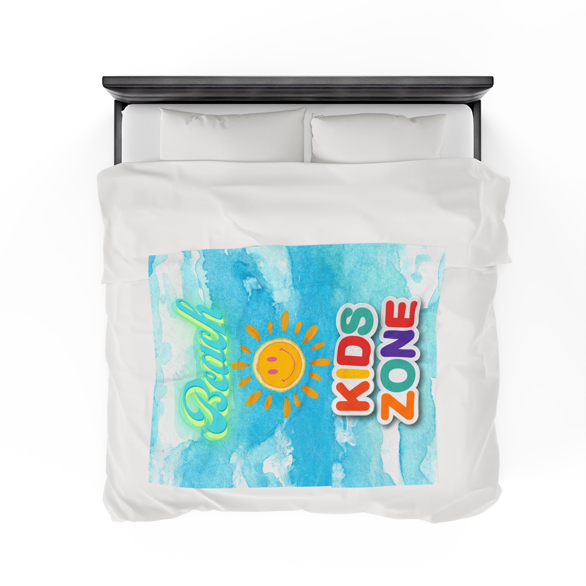 RV Beach Kids Zone - Velveteen Plush Blanket