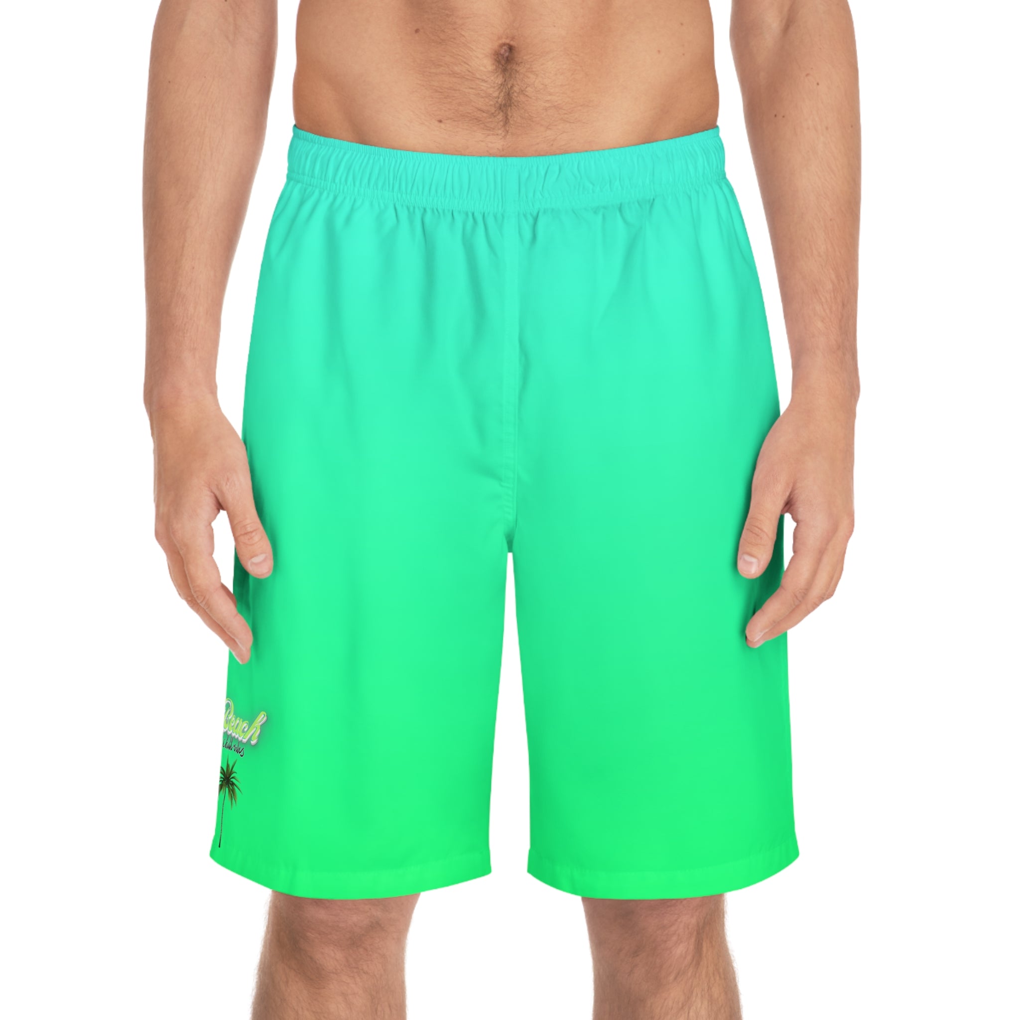 Rich Vibes Volt Green Beach Chill Vibes 1.0 - Men's Board Shorts (AOP)