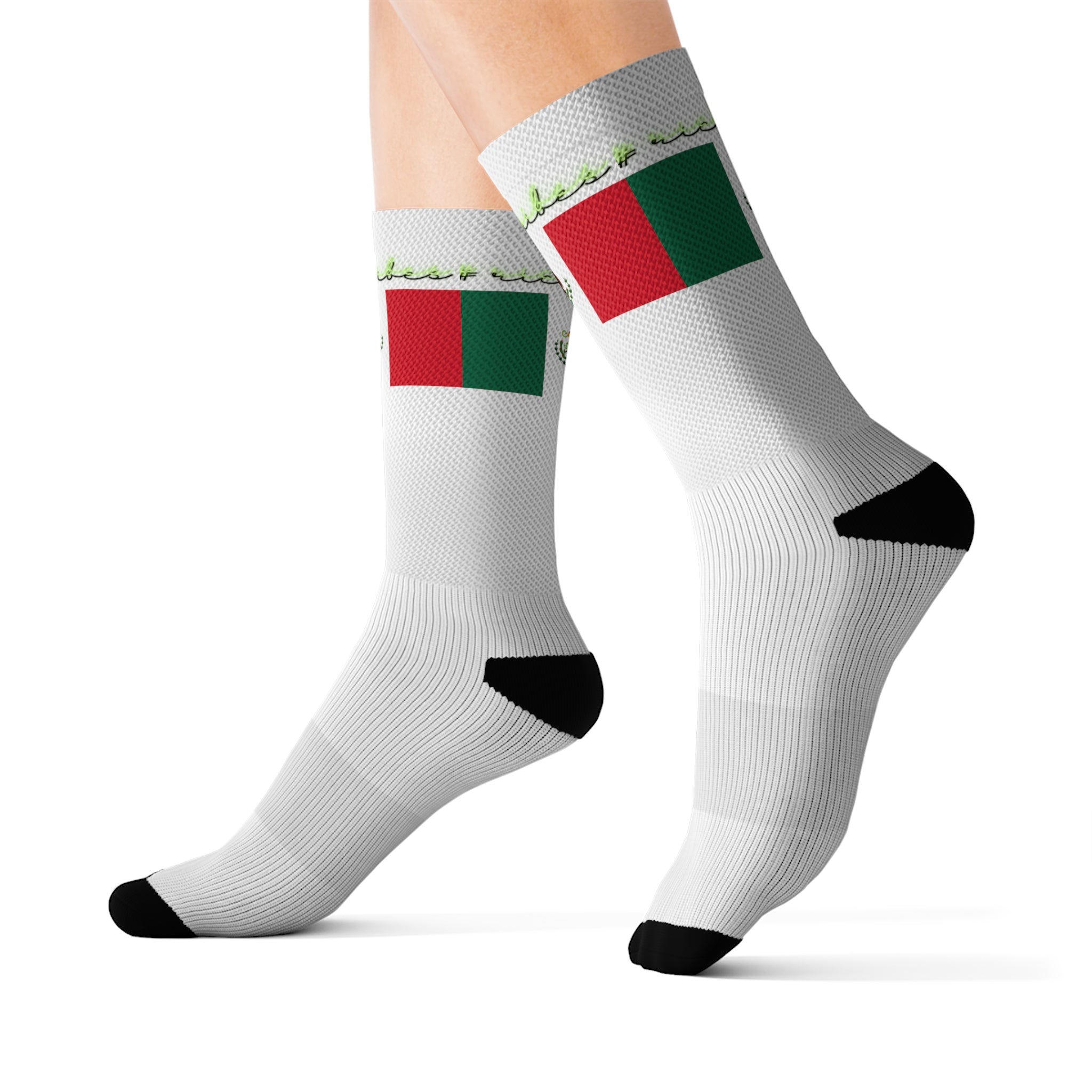 Rich Vibes Volt Mexican Flag White - Sublimation Socks