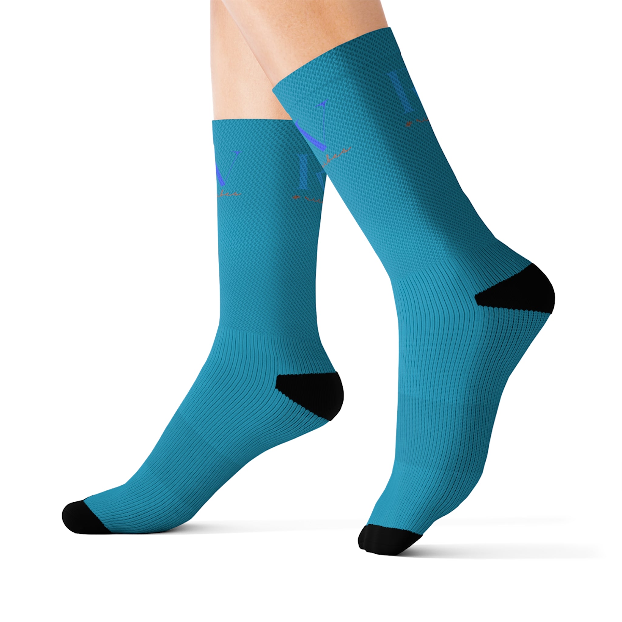 Rich Vibes RV Logo Turquoise - Sublimation Socks