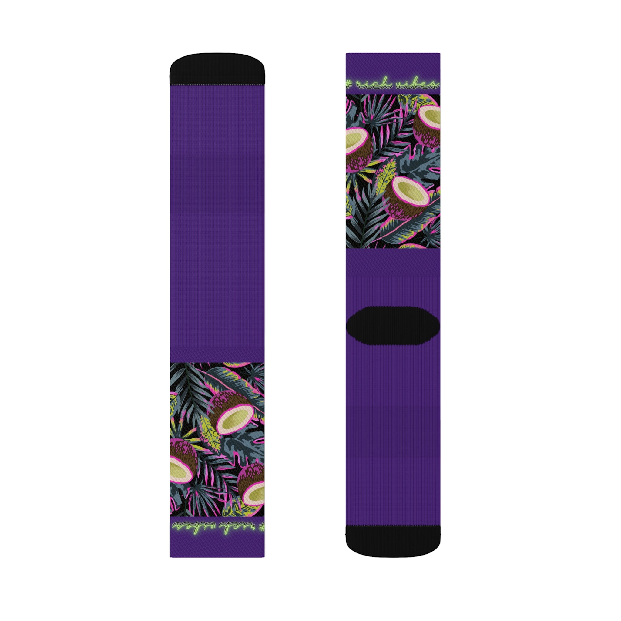 Rich Vibes Volt Tropical Coconut Purple - Sublimation Socks