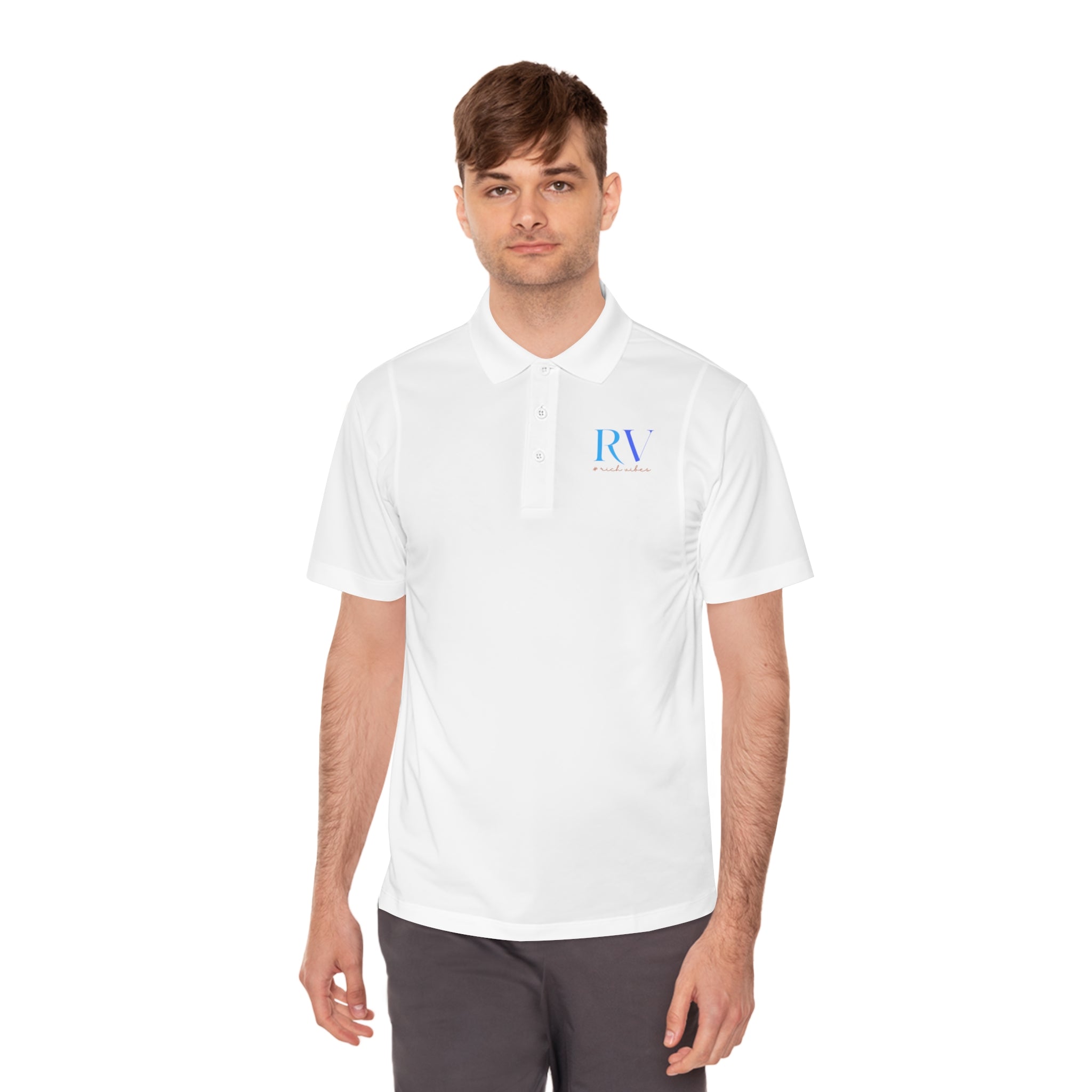 Rich Vibes RV Logo Back 2.0 - Men's Sport Polo Shirt