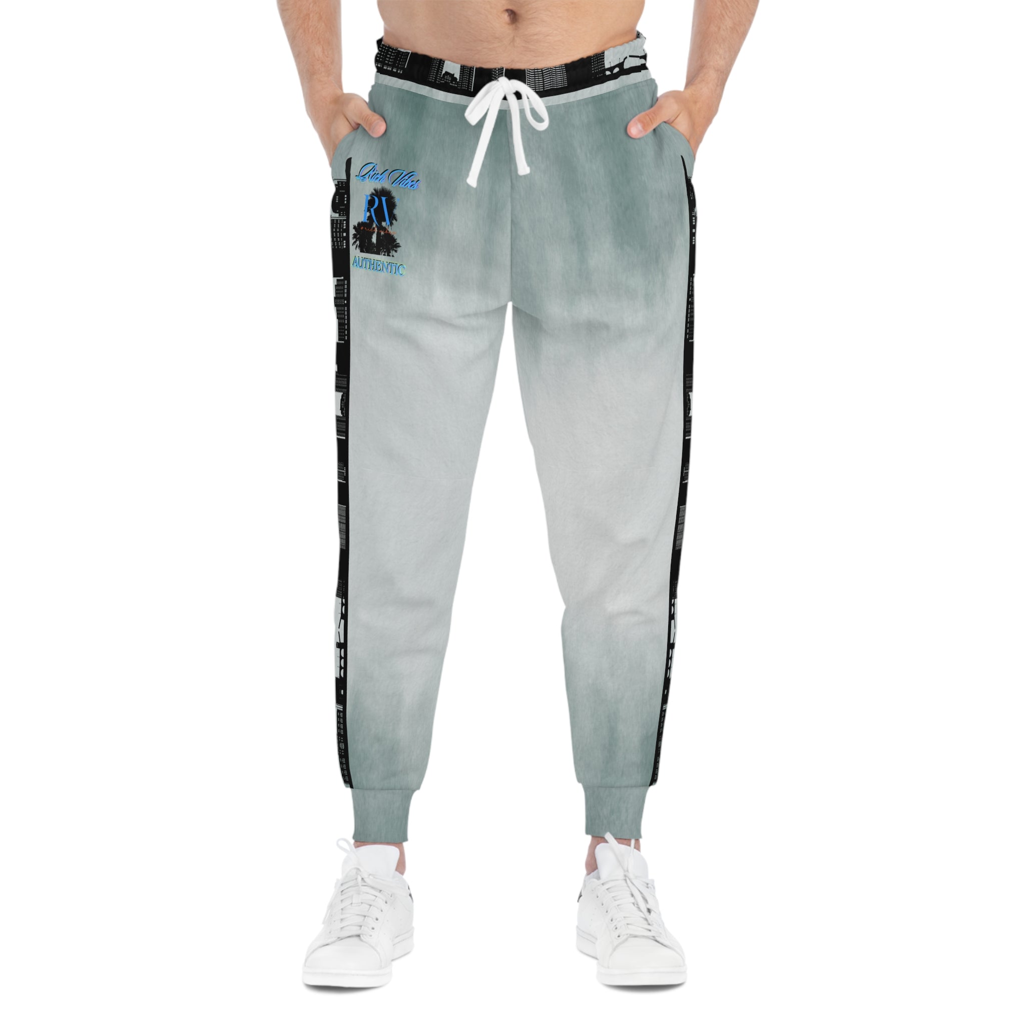 Rich Vibes Authentic RV Denim Blue City Skyline - Athletic Joggers (AOP)