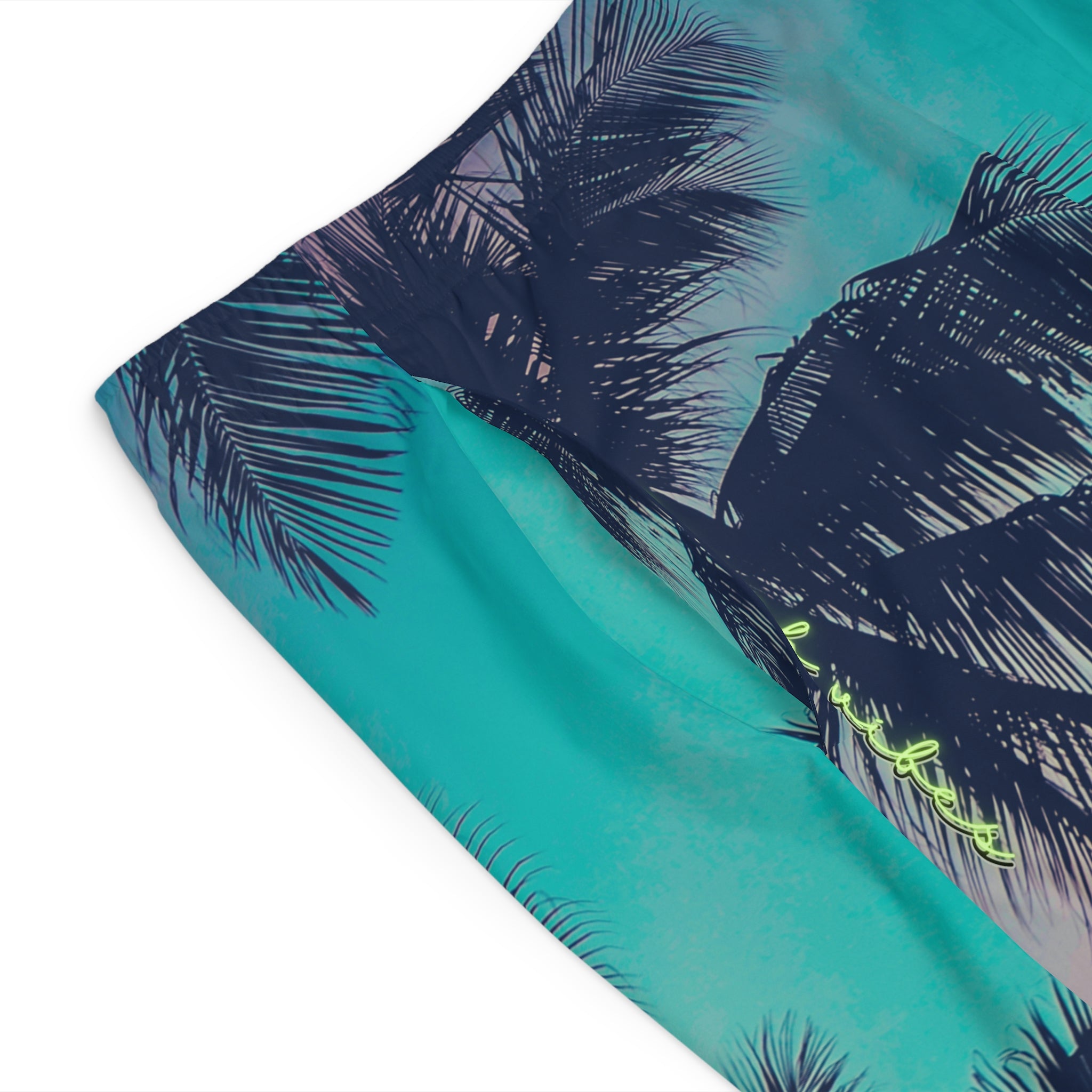 Rich Vibes Volt Teal Blue Tiger Shield Turquoise - Men's Board Shorts (AOP)