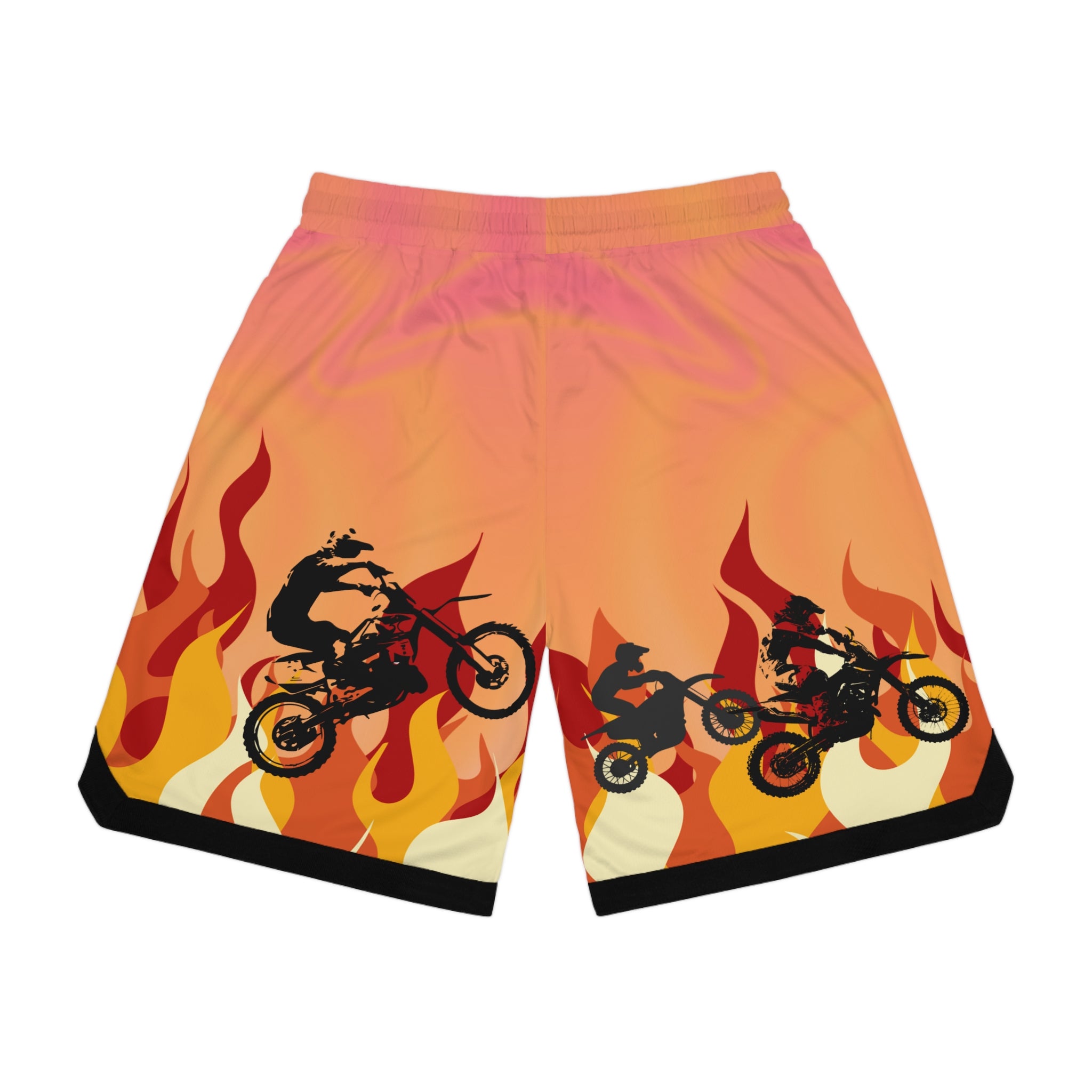 Brand Of The Brave Fire Flame Kindle Auburn 1.0 - Basketball Rib Shorts (AOP)
