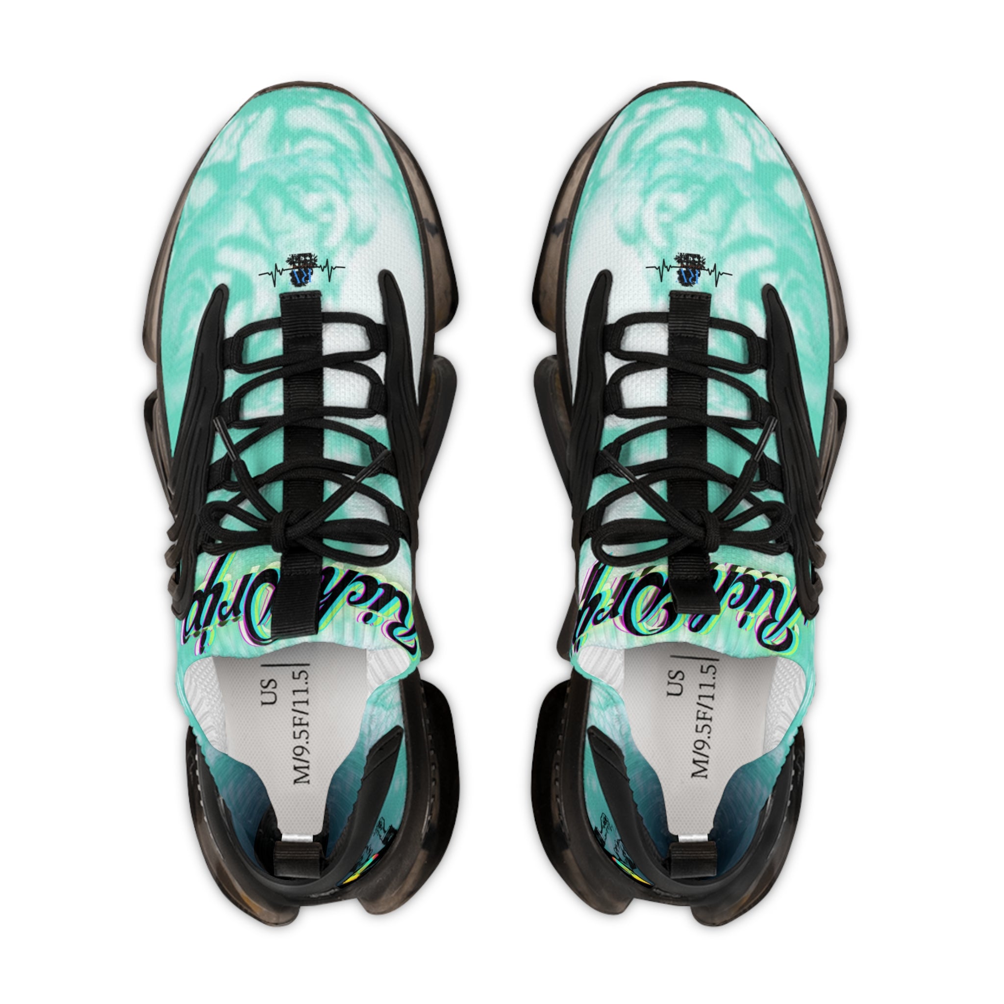 RV5 Pulse Tropical Neon Green Glow Logo - Men's Mesh Sneakers White