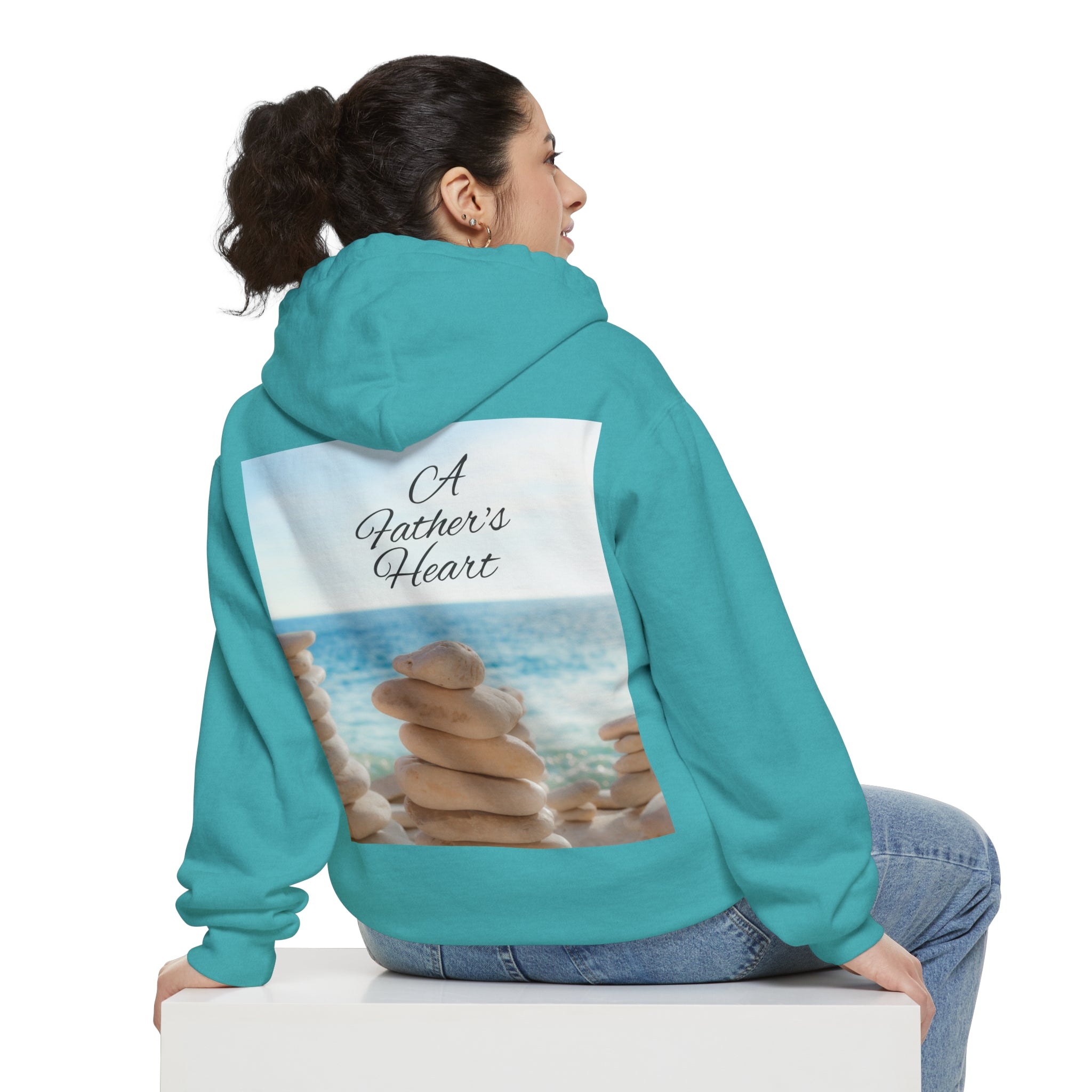 A Father's Heart Father's Day Seafoam - Garment-Dyed Hoodie