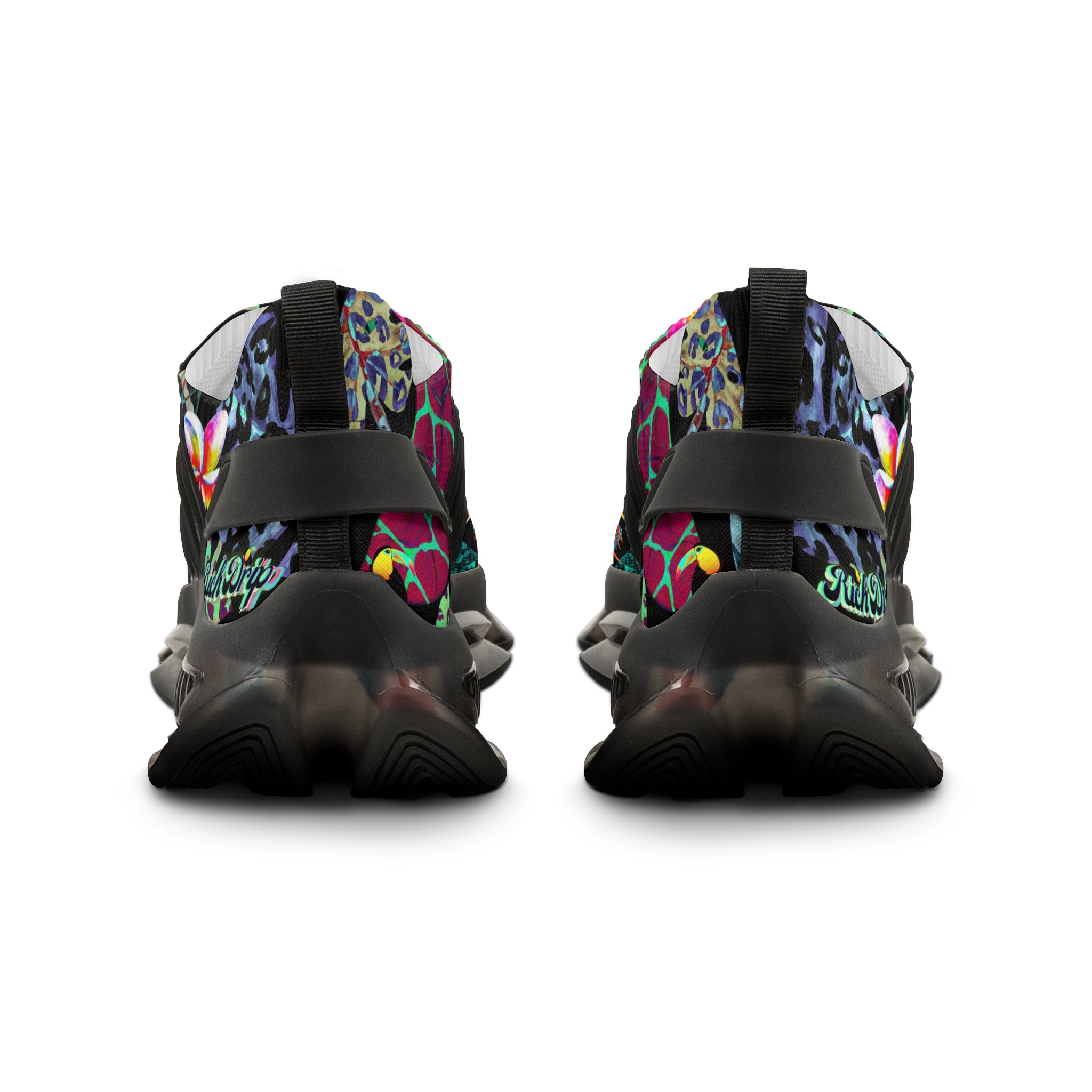 RV5 Pulse Tropical Coral Reef Neon Green Glow Logo - Men's Mesh Sneakers White