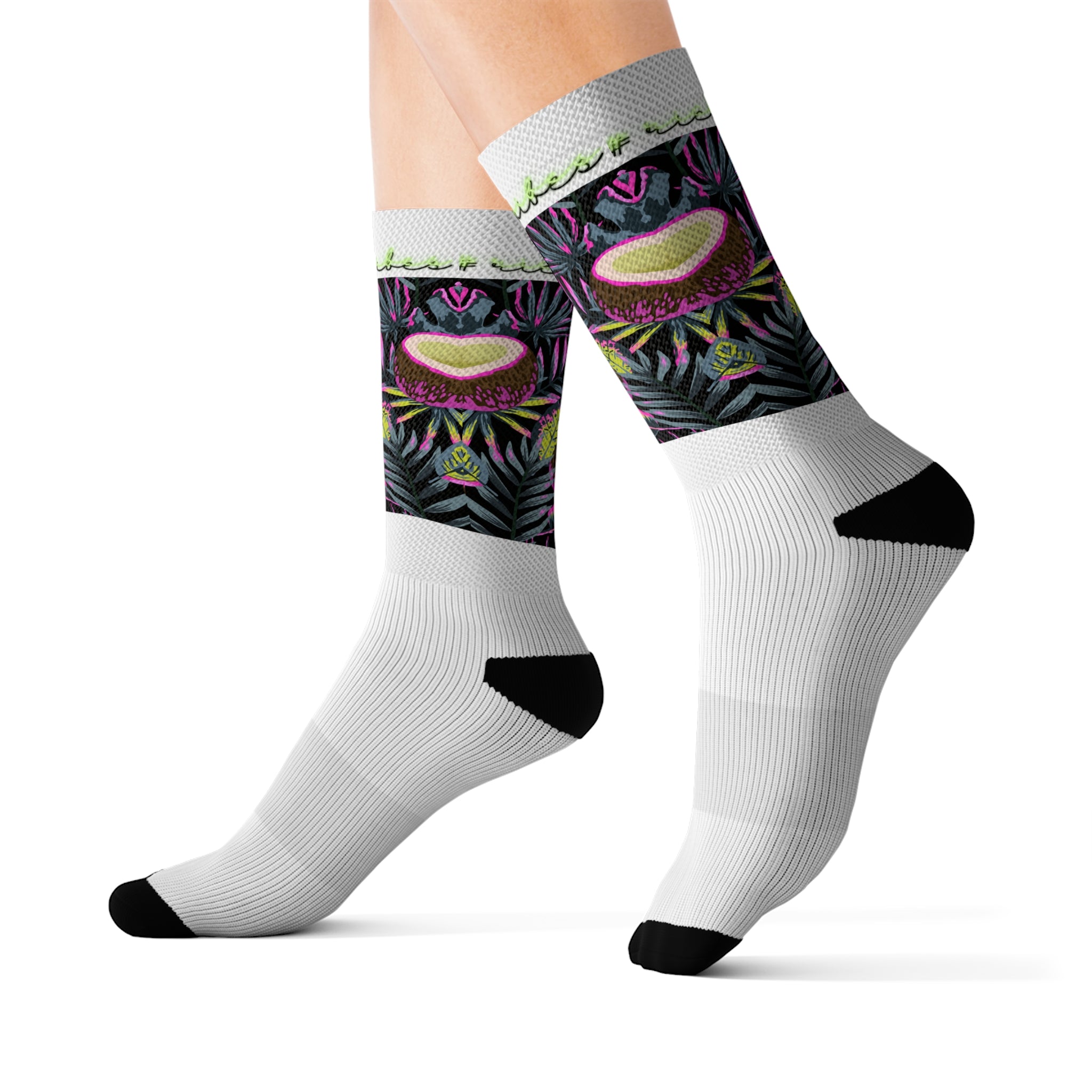 Rich Vibes Volt Tropical Coconut White - Sublimation Socks