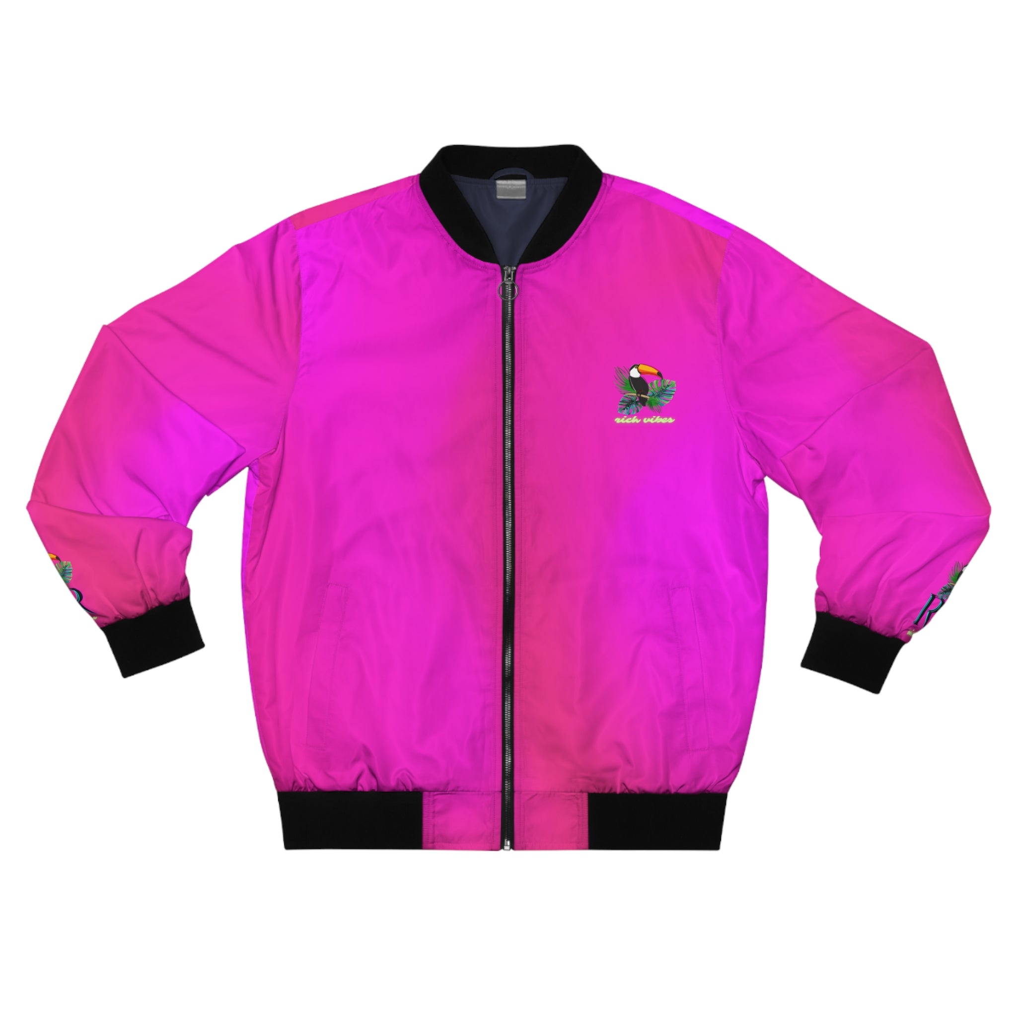 Rich Vibes Volt RR Neon Pink Tropical Jungle Tiger - Men's Bomber Jacket (AOP)