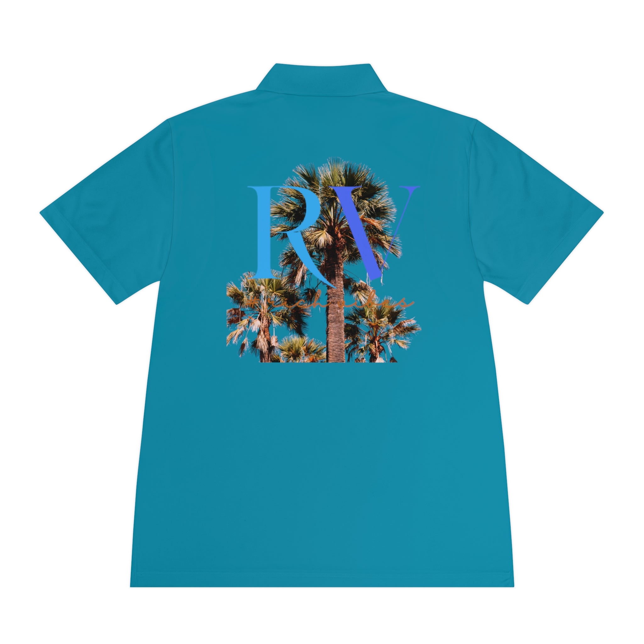 Rich Vibes Palm Tree RV Back Logo 2.0 - Men's Sport Polo Shirt