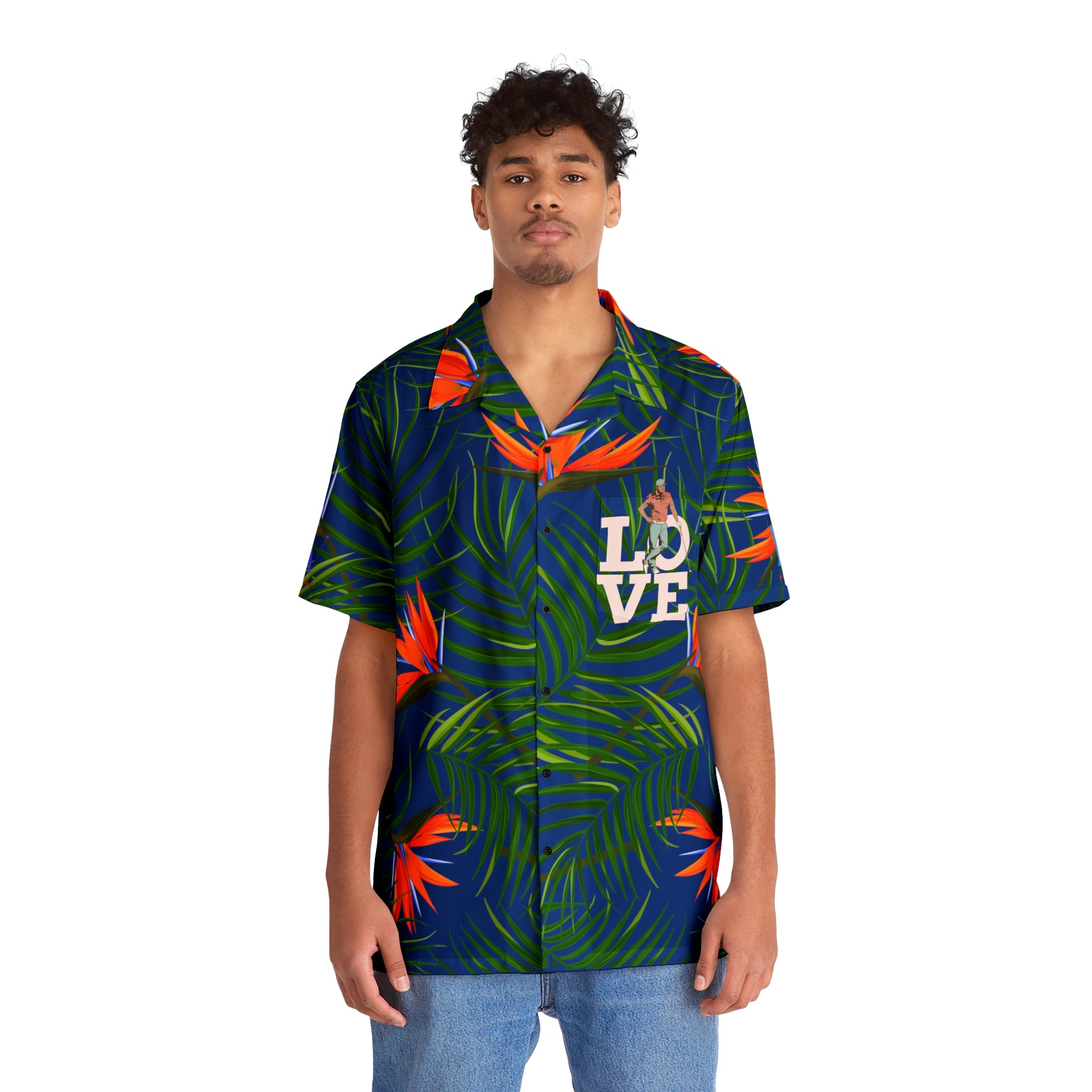 Rich Vibes Tropical RV Golfer's Love Chill Vibes - Men's Hawaiian Shirt (AOP)Florida Gator Blue