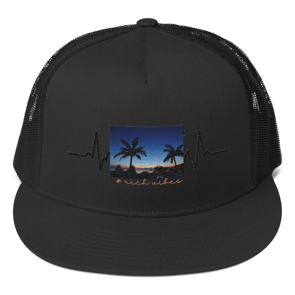 RV5 Rich Vibes Okinawa Beach Pulse Black - Trucker Cap