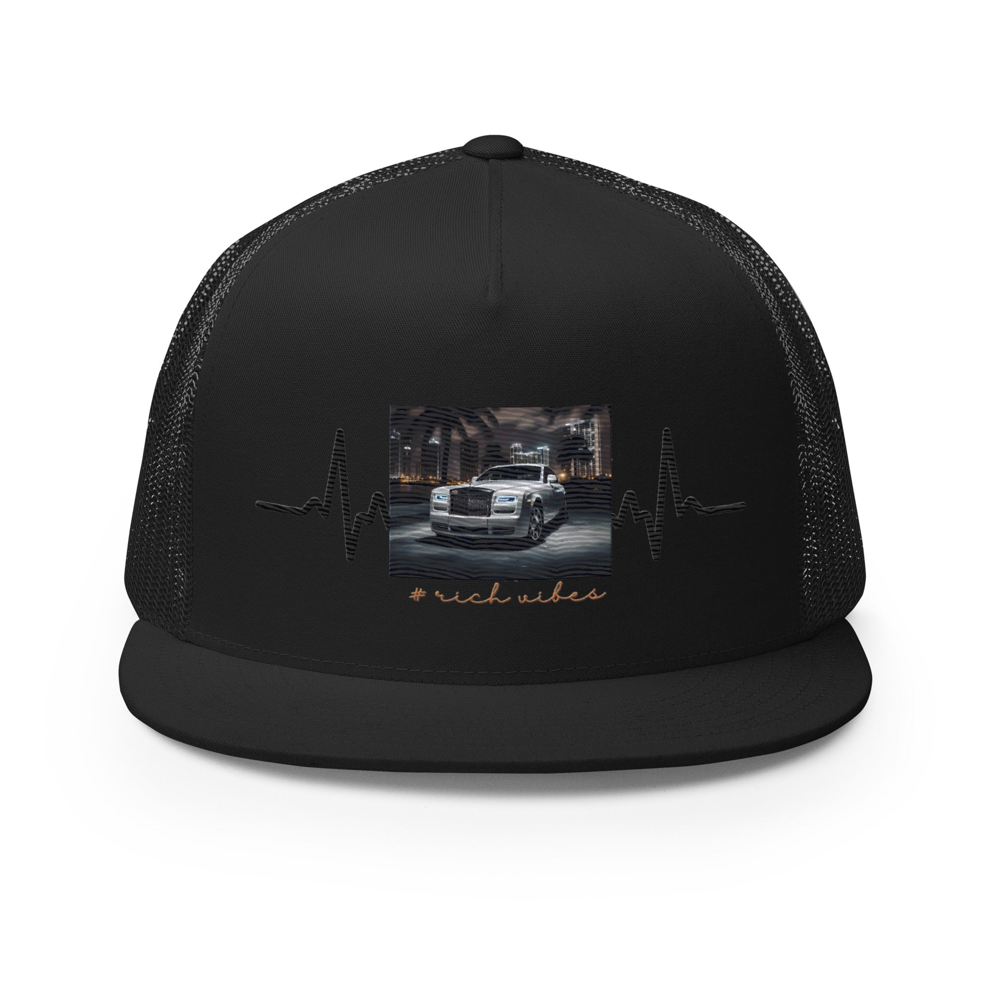 RV5 Rich Vibes RR Palm Tree Pulse Black - Trucker Cap